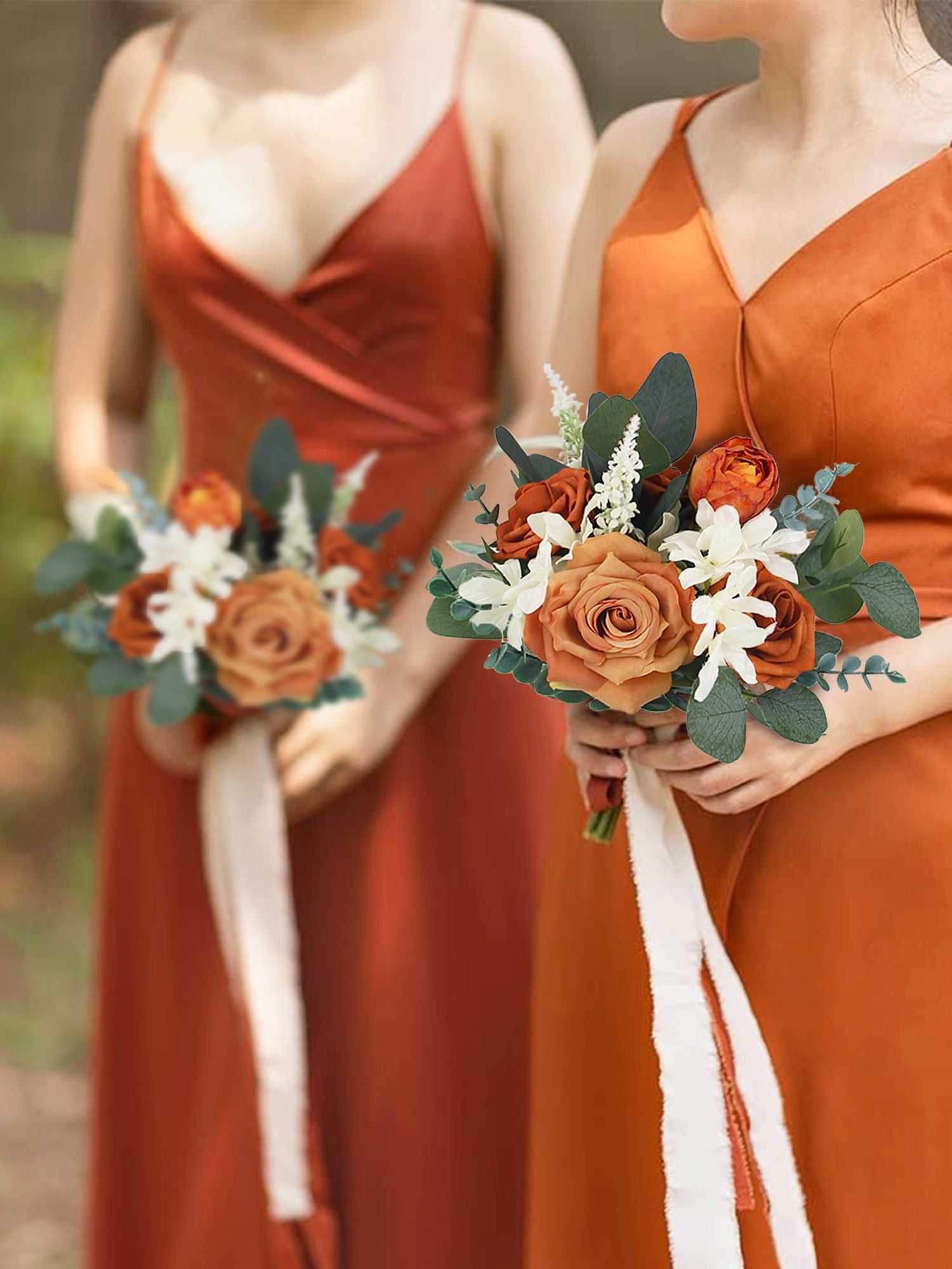 10.2 inch wide Burnt Orange Bridesmaid Bouquet 10.2 inch wide Burnt Orange Bridesmaid Bouquet