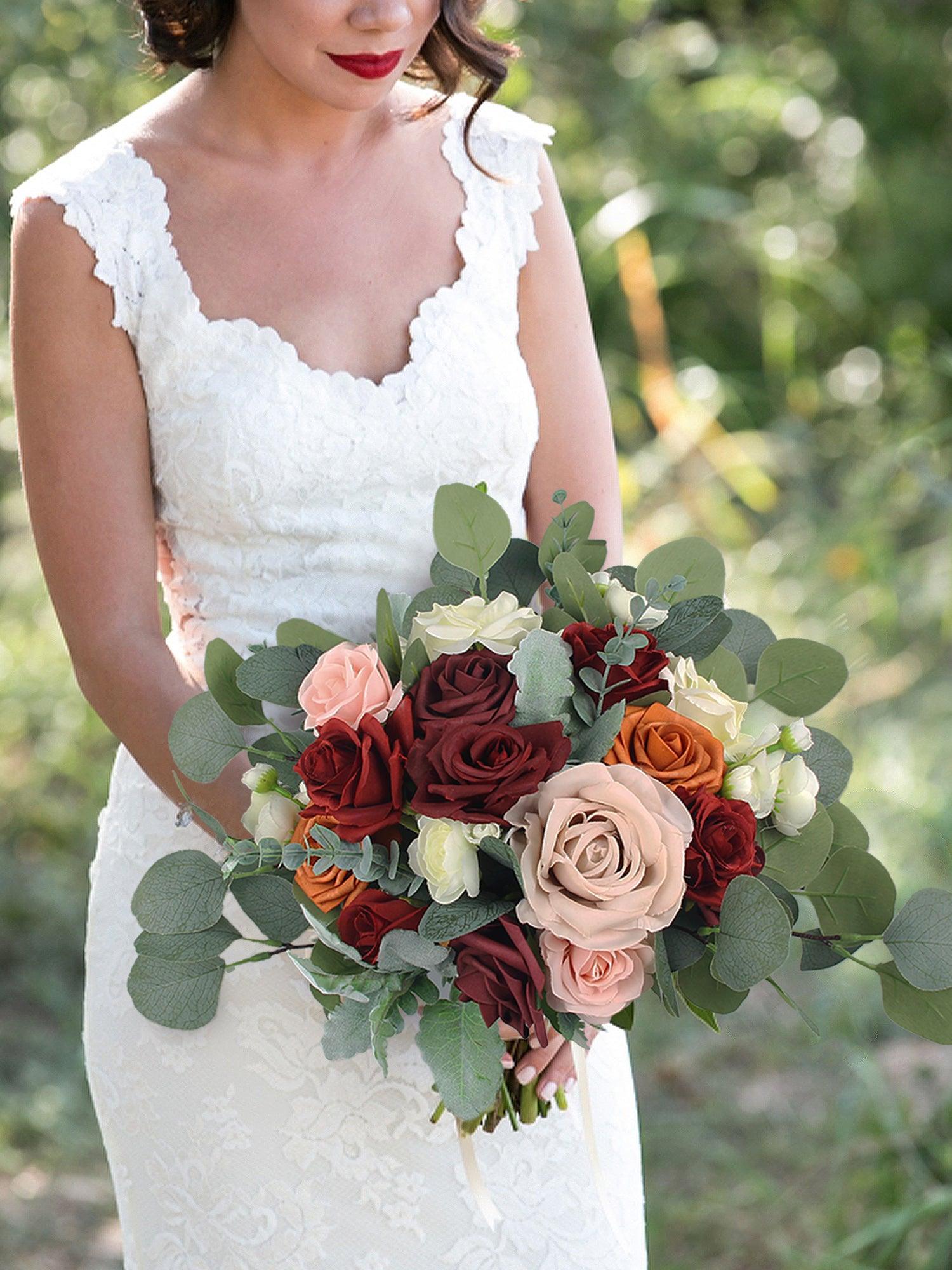 wedding dress red roses RED ROSE Illusion Neckline Floral Organza A-Line Bridal Gown Alesia C