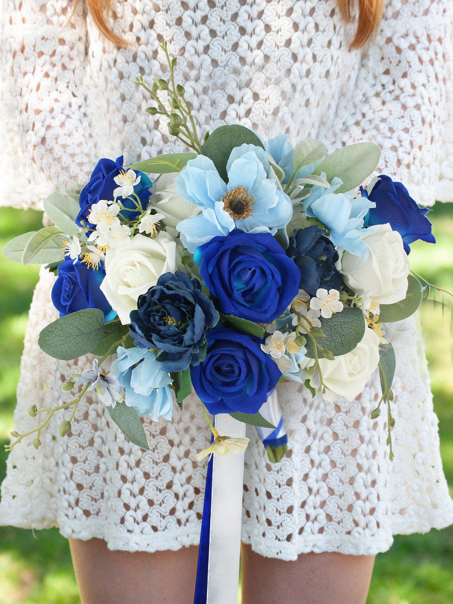 bouquet for royal blue dress Bouquet Royal Formal Dresses Royal Blue Applique A-Line Satin Prom Dress With Double Straps