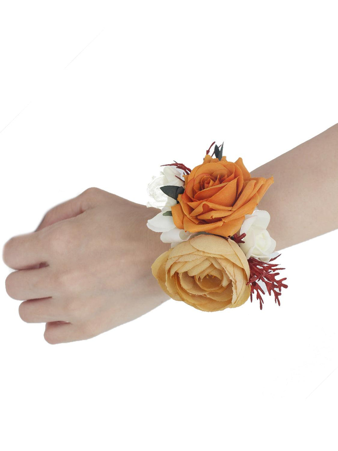 6Pcs Boho Burnt Orange Wrist Corsages - Rinlong Flower