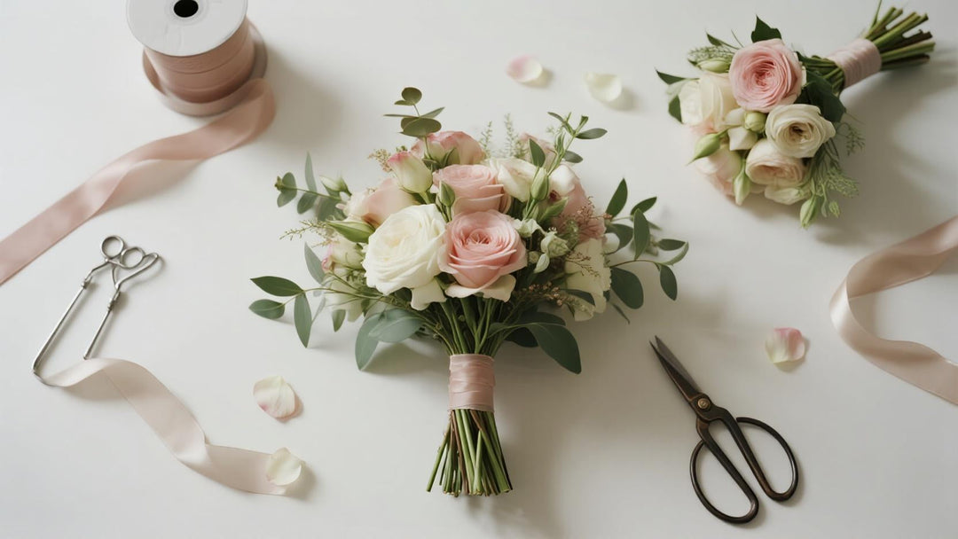 luxurious silk bridal bouquets in soft blush