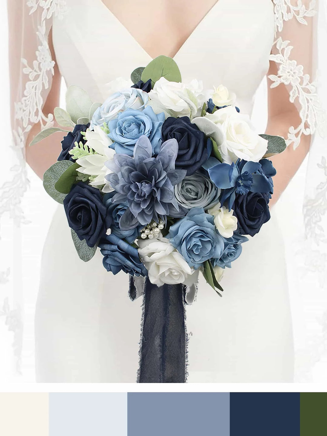 Navy & Sapphire Blue Wedding Flowers - Rinlong Flower