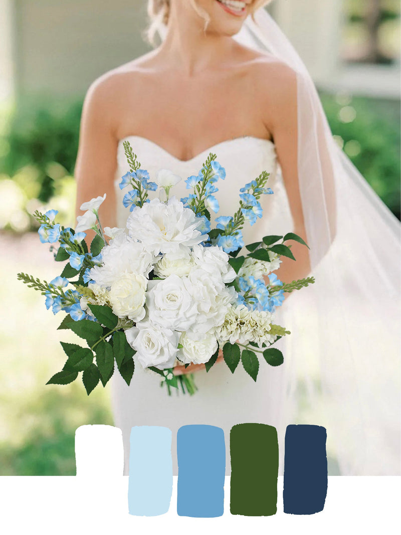 Navy & Sapphire Blue Wedding Flowers - Rinlong Flower