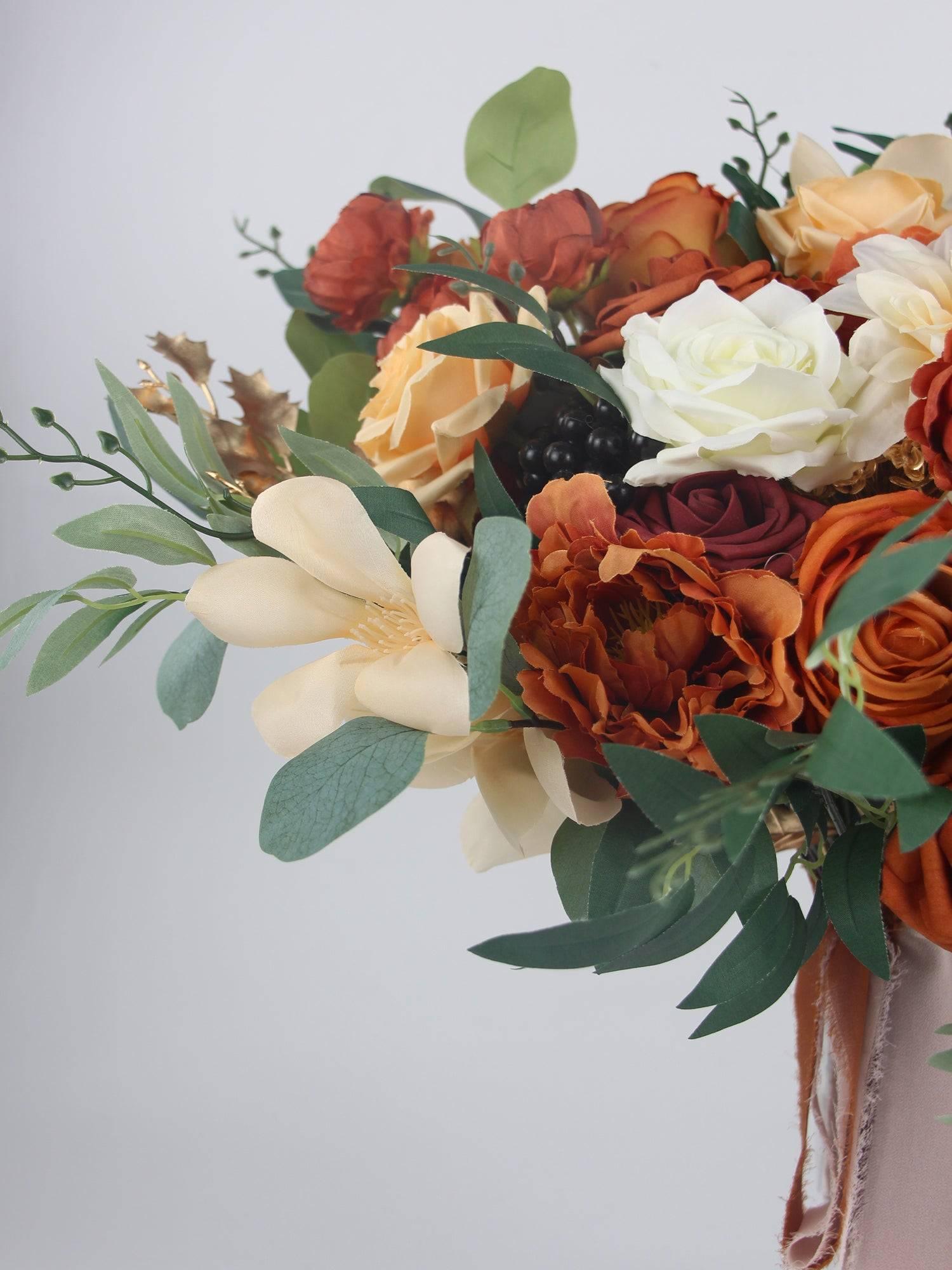 23.5 inch wide Terracotta Freeform Bridal Bouquet - Rinlong Flower