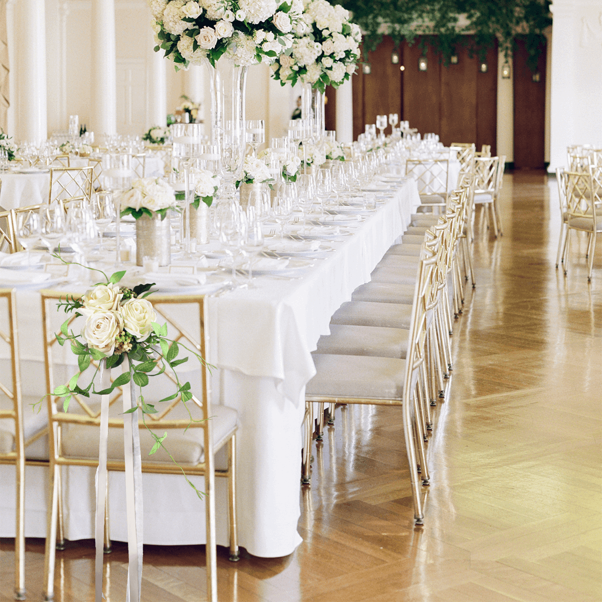 6Pcs Blush & Cream Aisle Flower Arrangement - Rinlong Flower