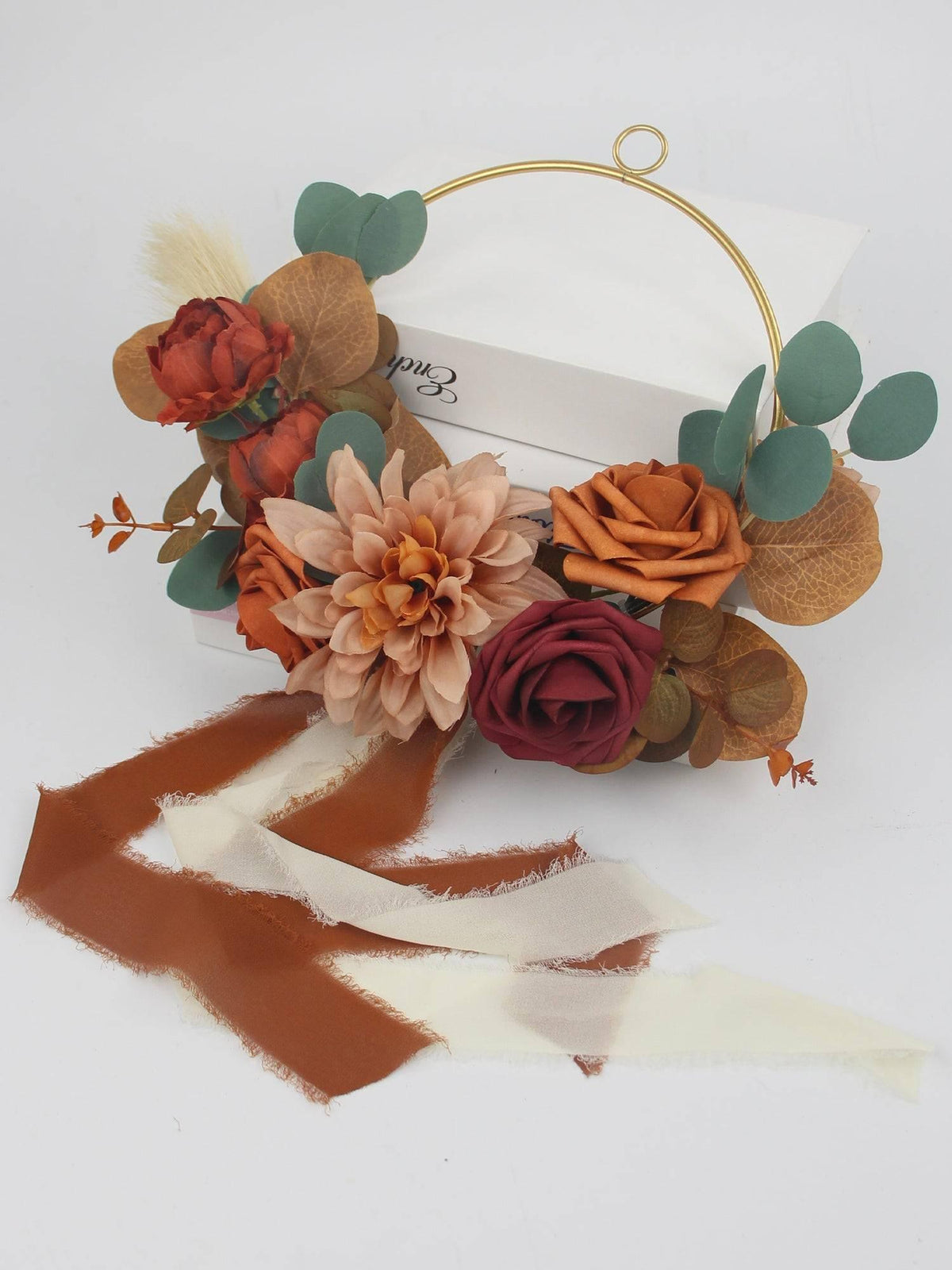 Terracotta Floral Hoop Bridesmaid Bouquet - Rinlong Flower