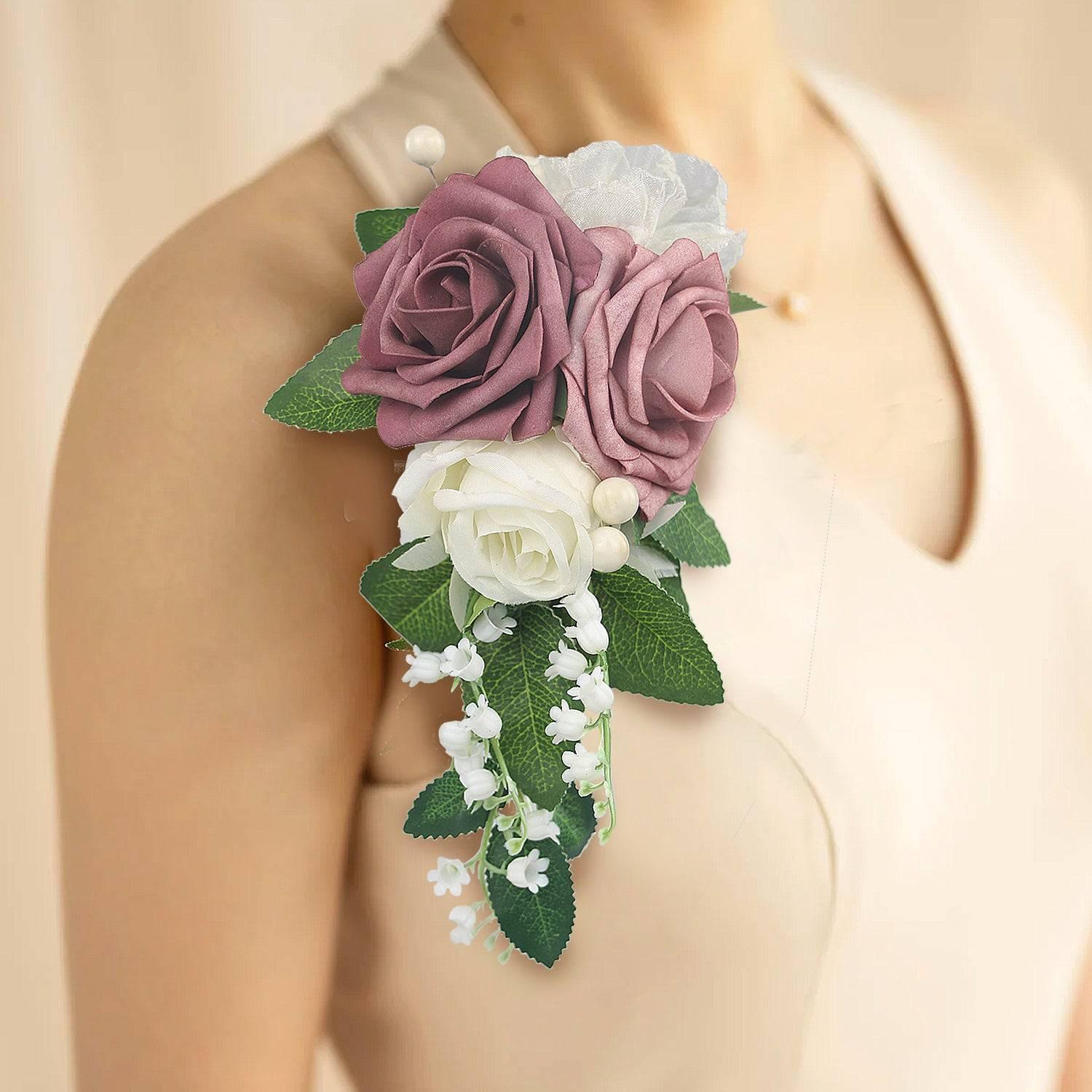 Dusty Rose Shoulder Corsage - Rinlong Flower