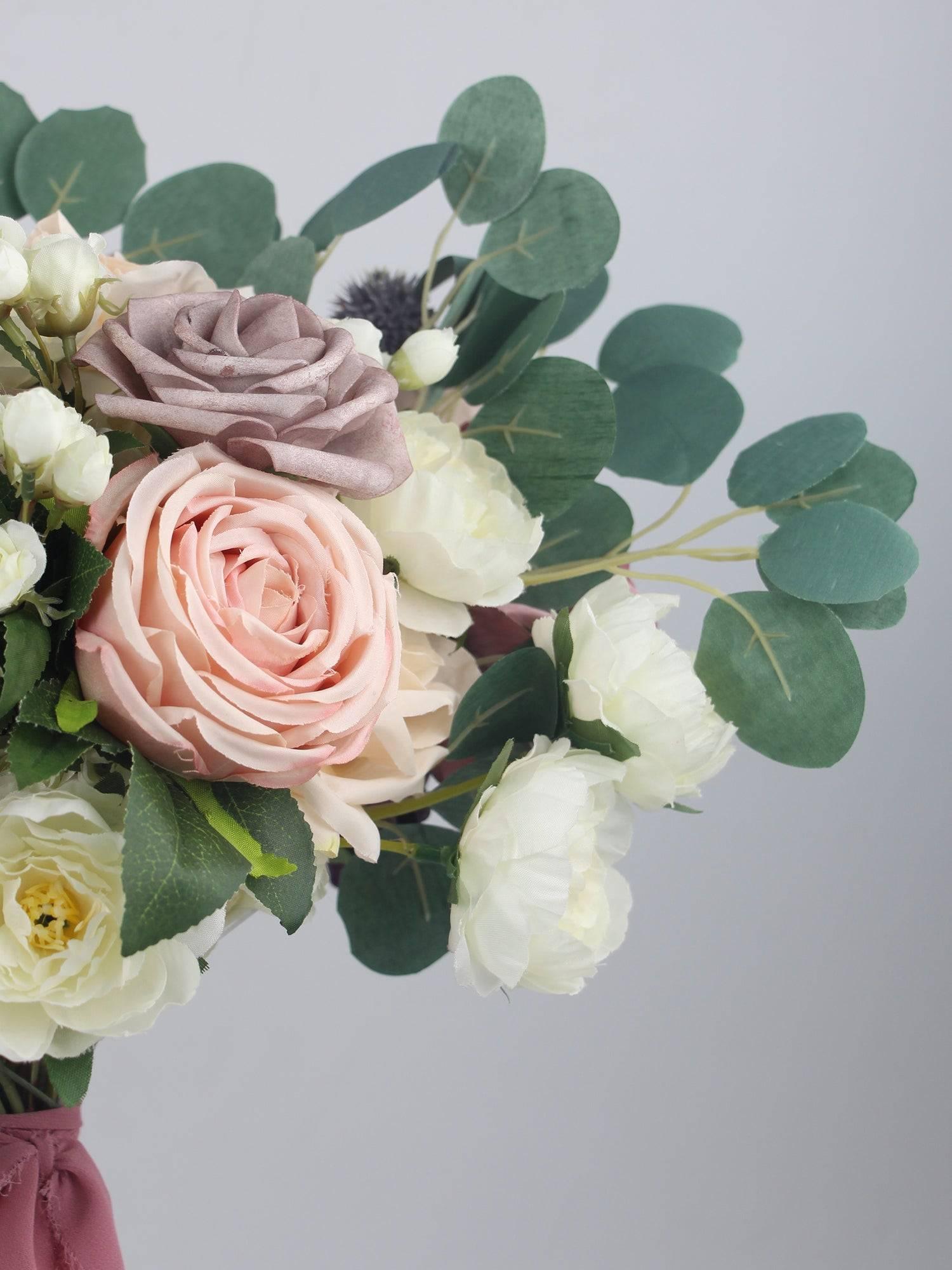 15.7 inch wide Dusty Rose Freeform Bridal Bouquet - Rinlong Flower