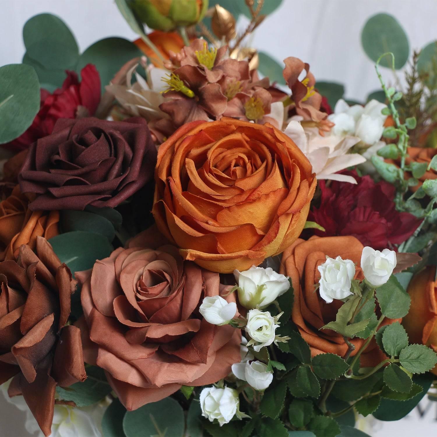 19.6 inch wide Terracotta Freeform Bridal Bouquet - Rinlong Flower