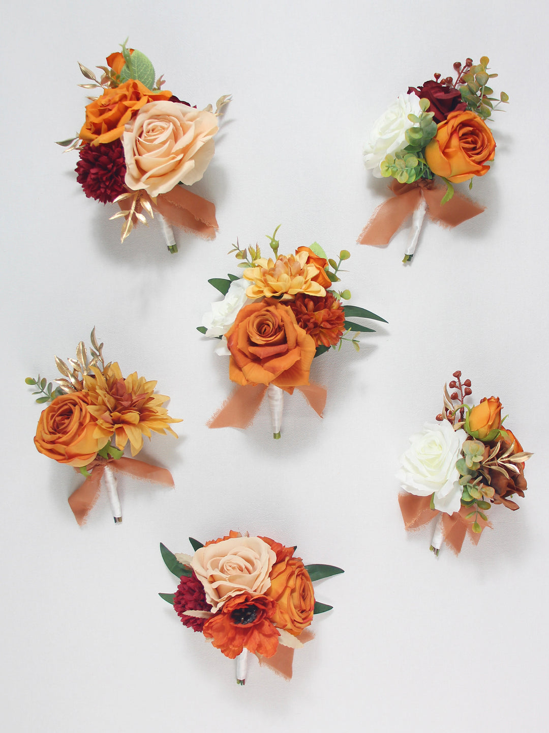 6Pcs Burnt Orange Flower Centerpieces - Rinlong Flower