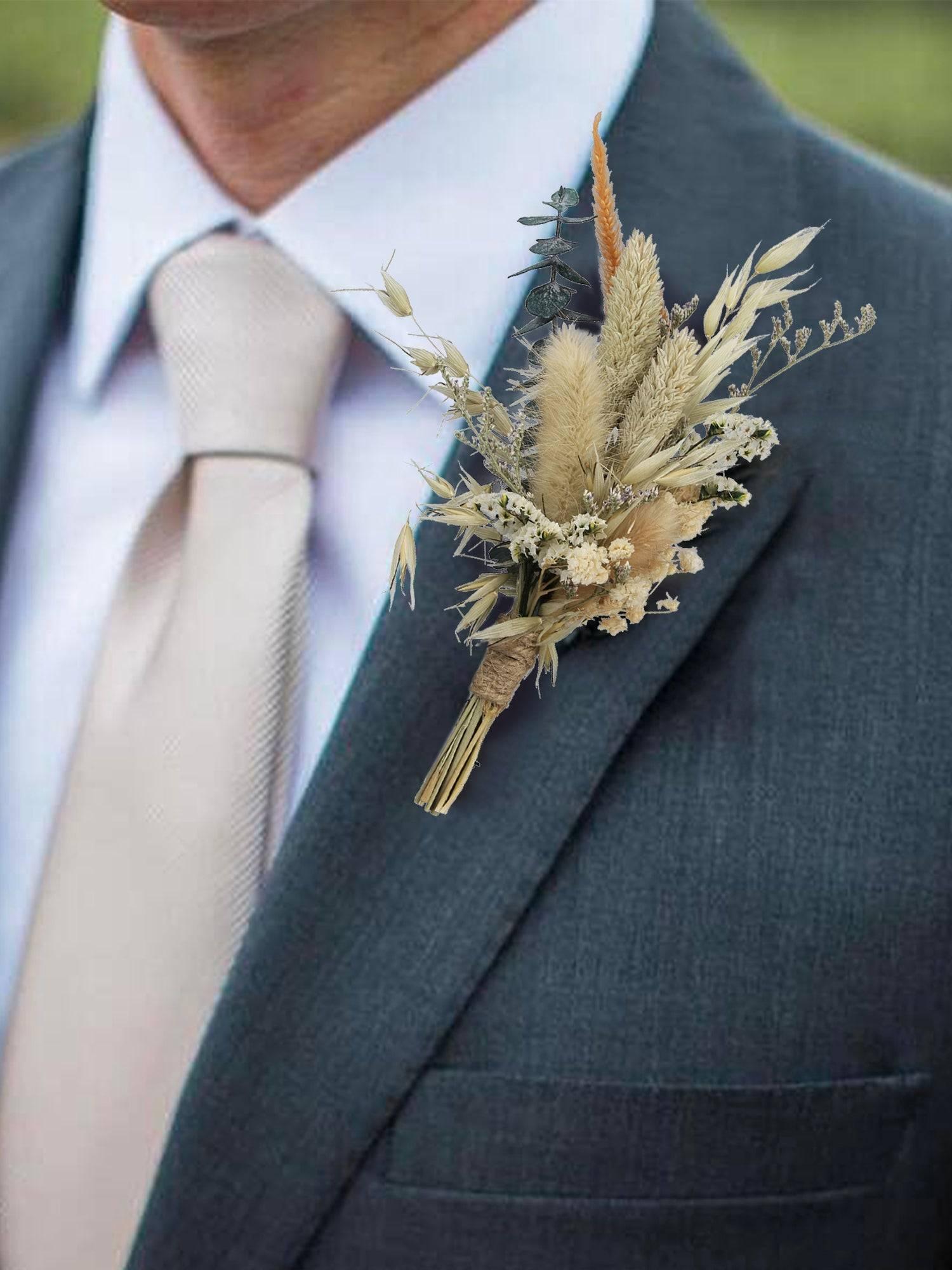 Assorted 6Pcs Dried Flower Boutonnieres - Rinlong Flower