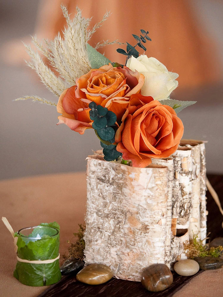 6Pcs Assorted Terracotta Beige Flower Centerpieces - Rinlong Flower