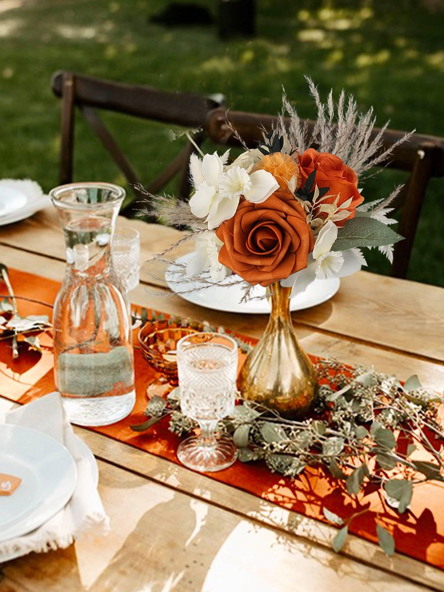 6Pcs Assorted Terracotta Beige Flower Centerpieces - Rinlong Flower