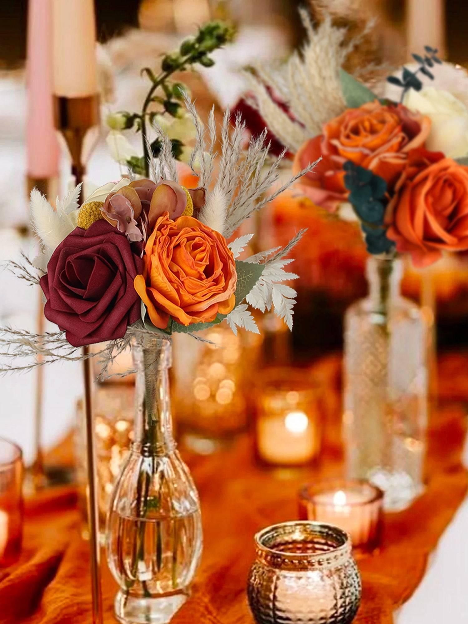 6Pcs Assorted Terracotta Beige Flower Centerpieces - Rinlong Flower
