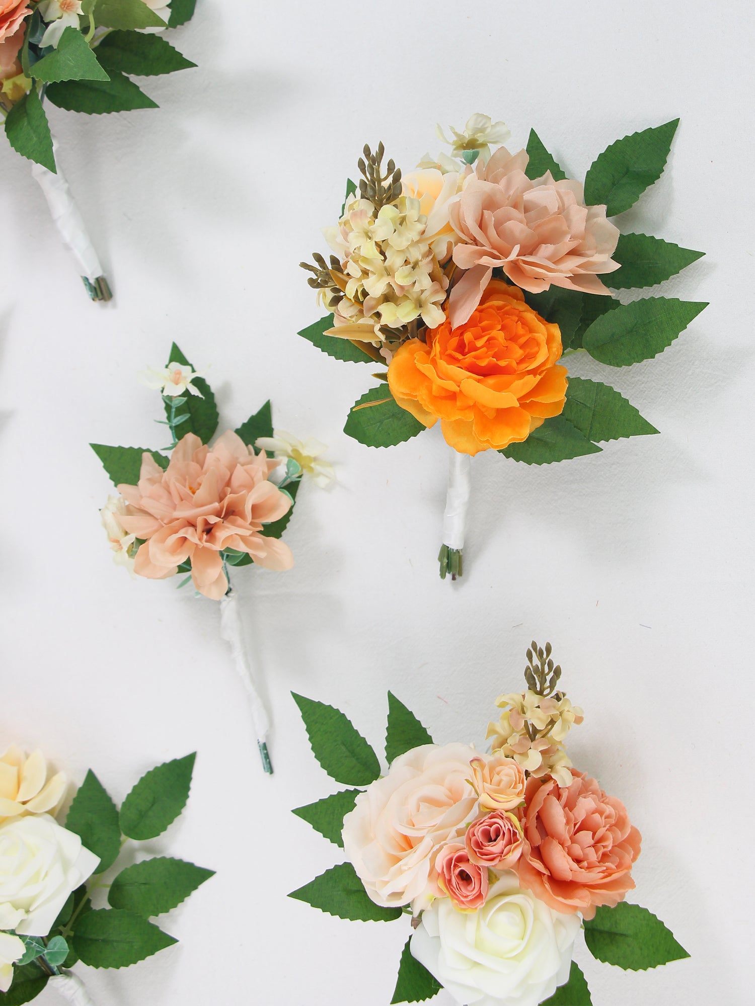 6Pcs Assorted Orange & Champagne Flower Centerpieces - Rinlong Flower