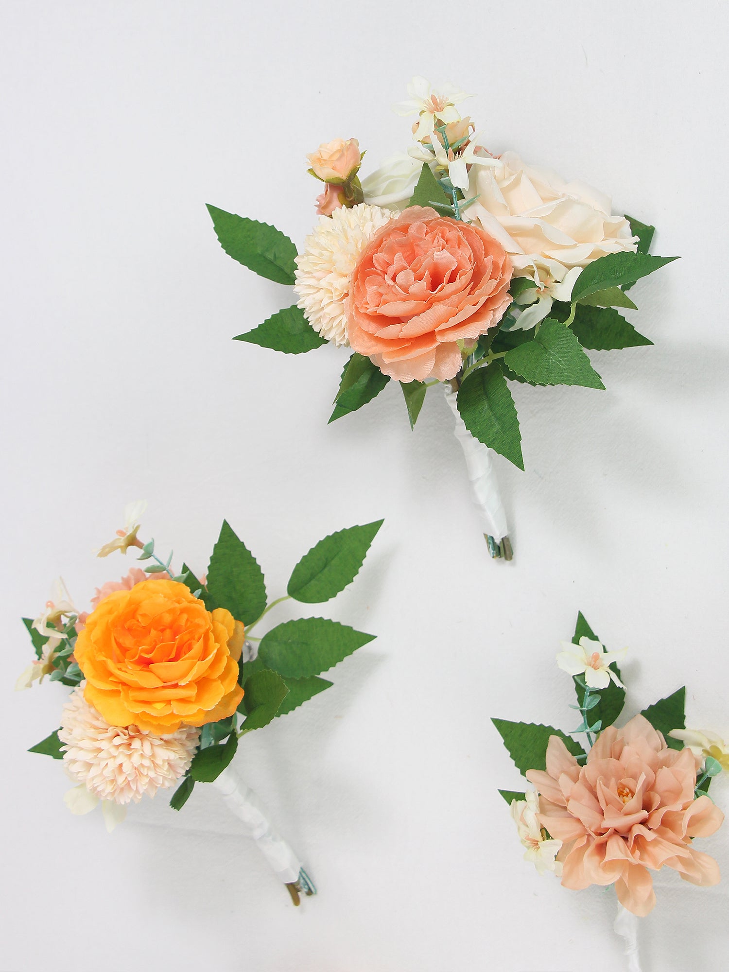 6Pcs Assorted Orange & Champagne Flower Centerpieces - Rinlong Flower