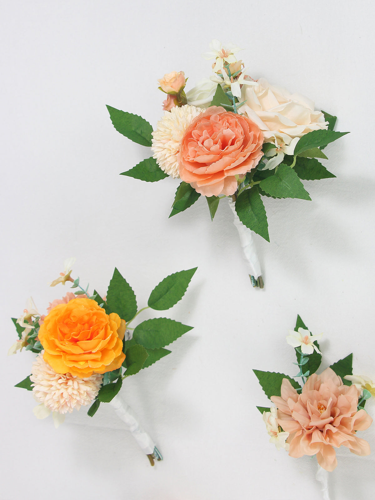 6Pcs Assorted Orange & Champagne Flower Centerpieces - Rinlong Flower
