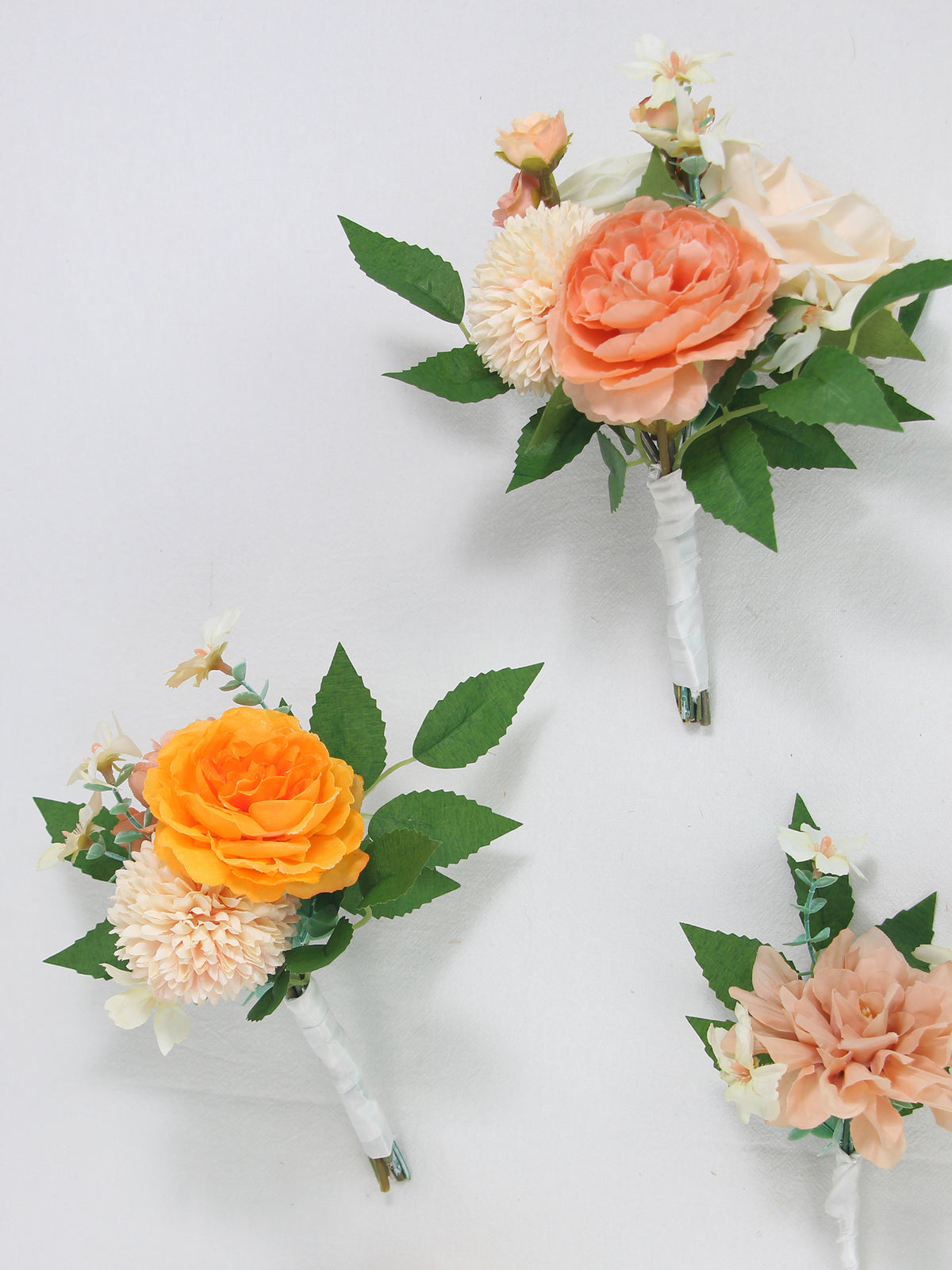 6Pcs Assorted Orange & Champagne Flower Centerpieces - Rinlong Flower