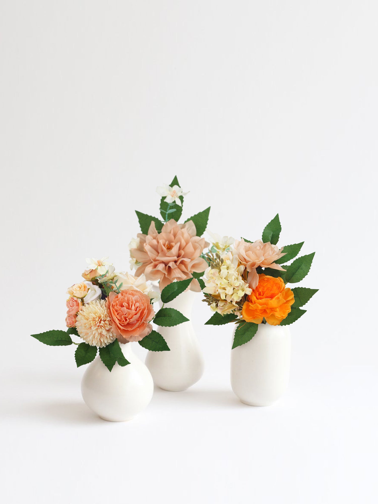 6Pcs Assorted Orange & Champagne Flower Centerpieces - Rinlong Flower