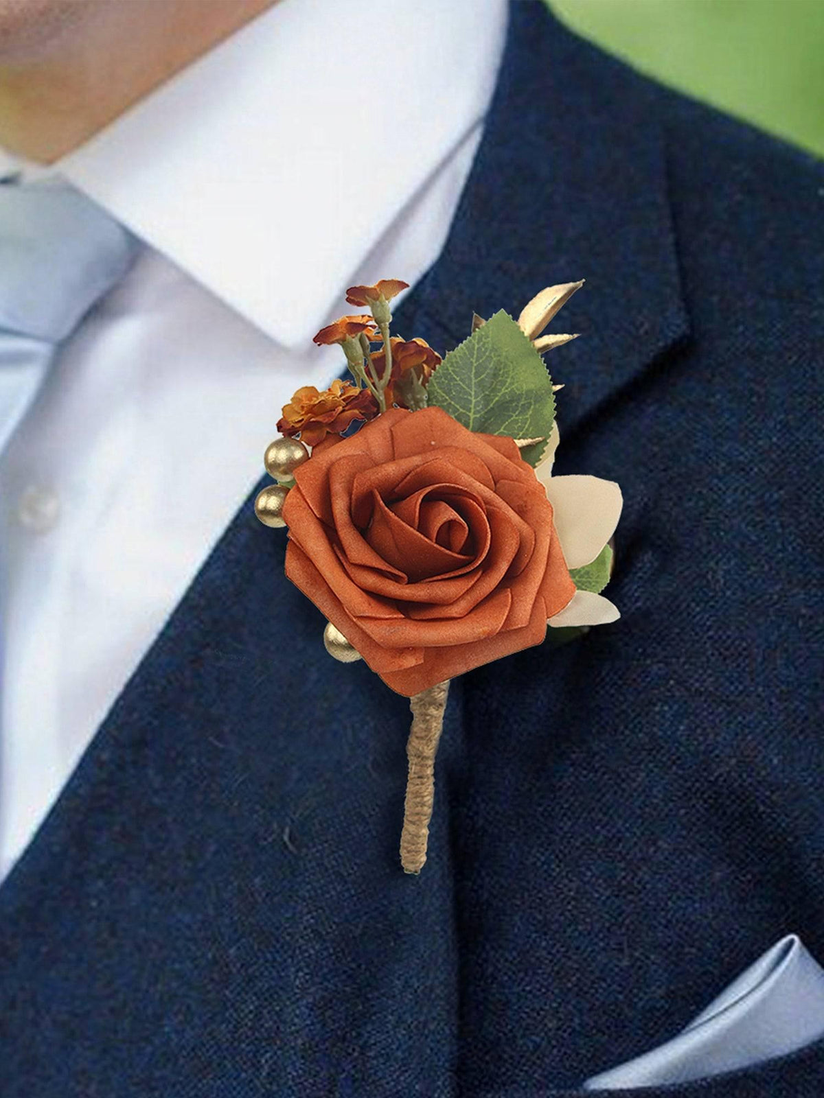 Boutonniere Burnt Orange - Rinlong Flower