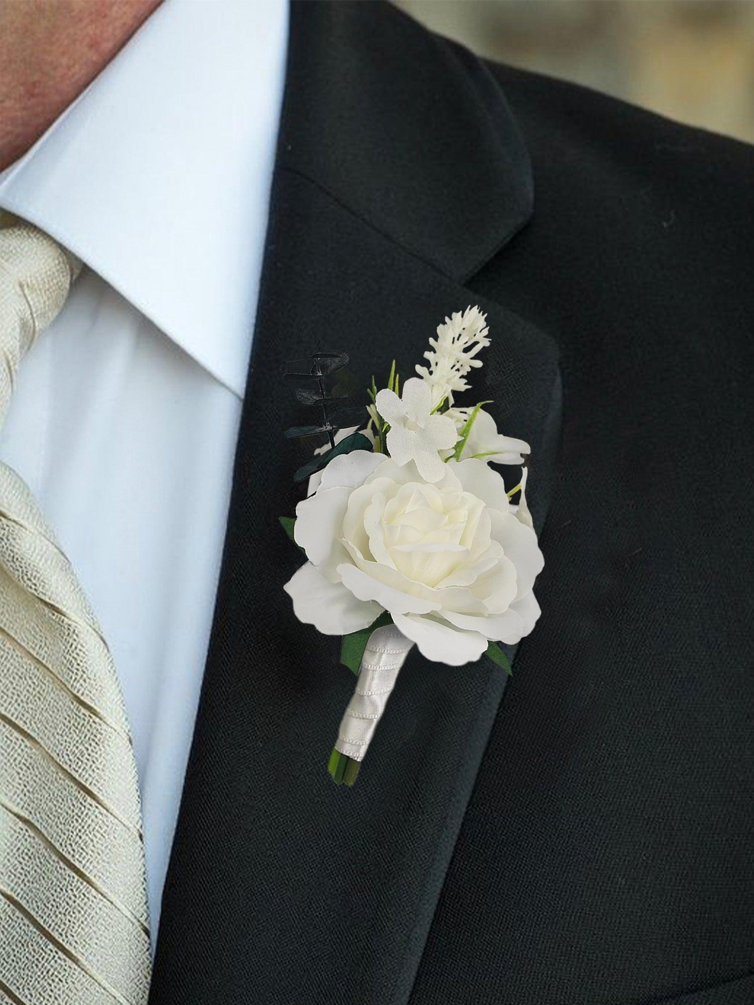 white mini calla lily boutonniere Calla lily Boutonniere Mens Wedding – Rinlong Flower