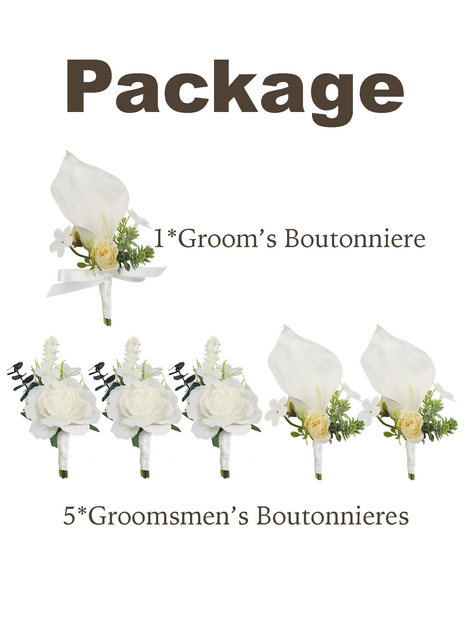 asiatic lily boutonniere Calla lily Boutonniere Mens Wedding – Rinlong Flower