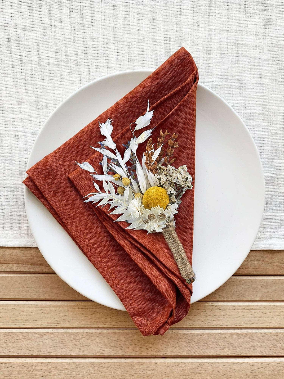6Pcs Assorted Dried Flower Boutonnieres Pale Blue - Rinlong Flower