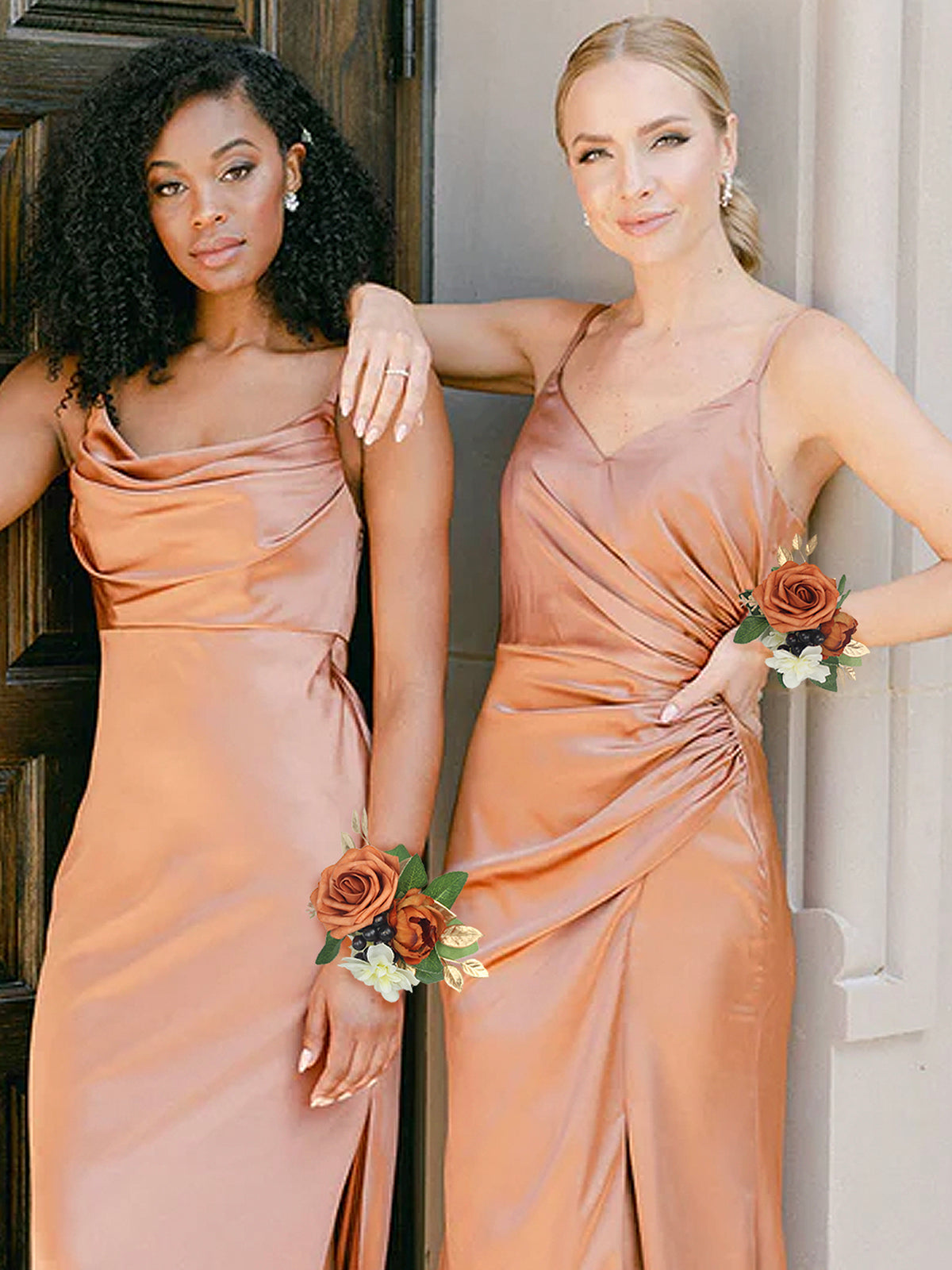Corsage and Boutonniere Set Burnt Orange - Rinlong Flower