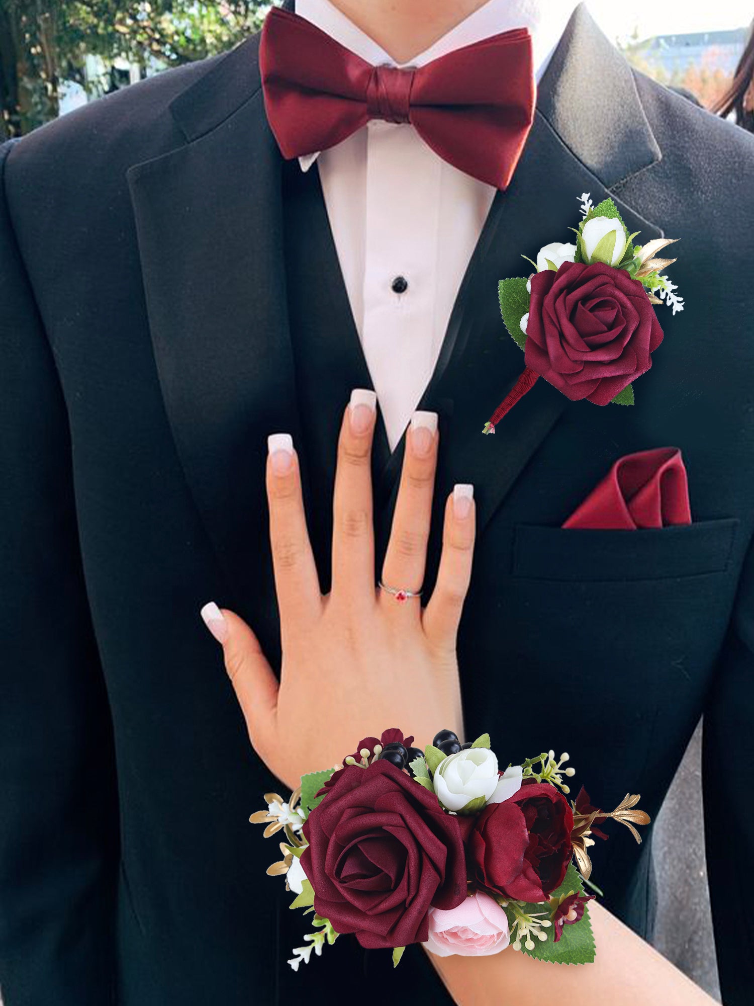 Burgundy Wrist Corsage Burgundy Wrist Corsage