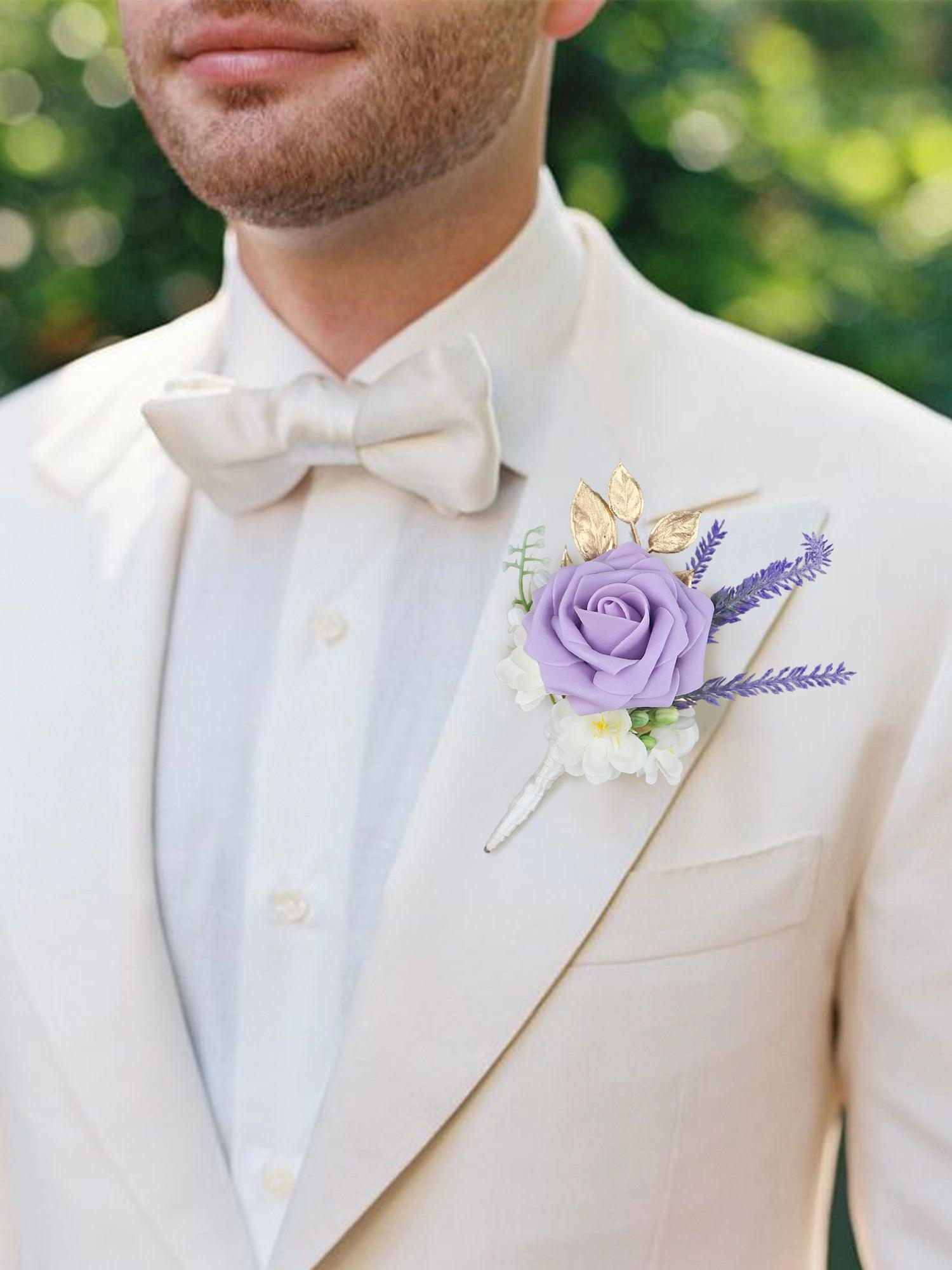 Purple Corsage and Boutonniere Set - Rinlong Flower