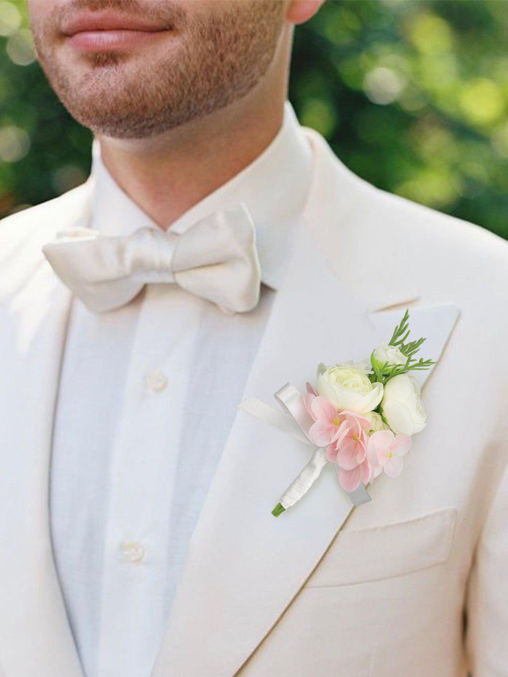 Corsage and Boutonniere Set Pink Hydrangea & Rose - Rinlong Flower