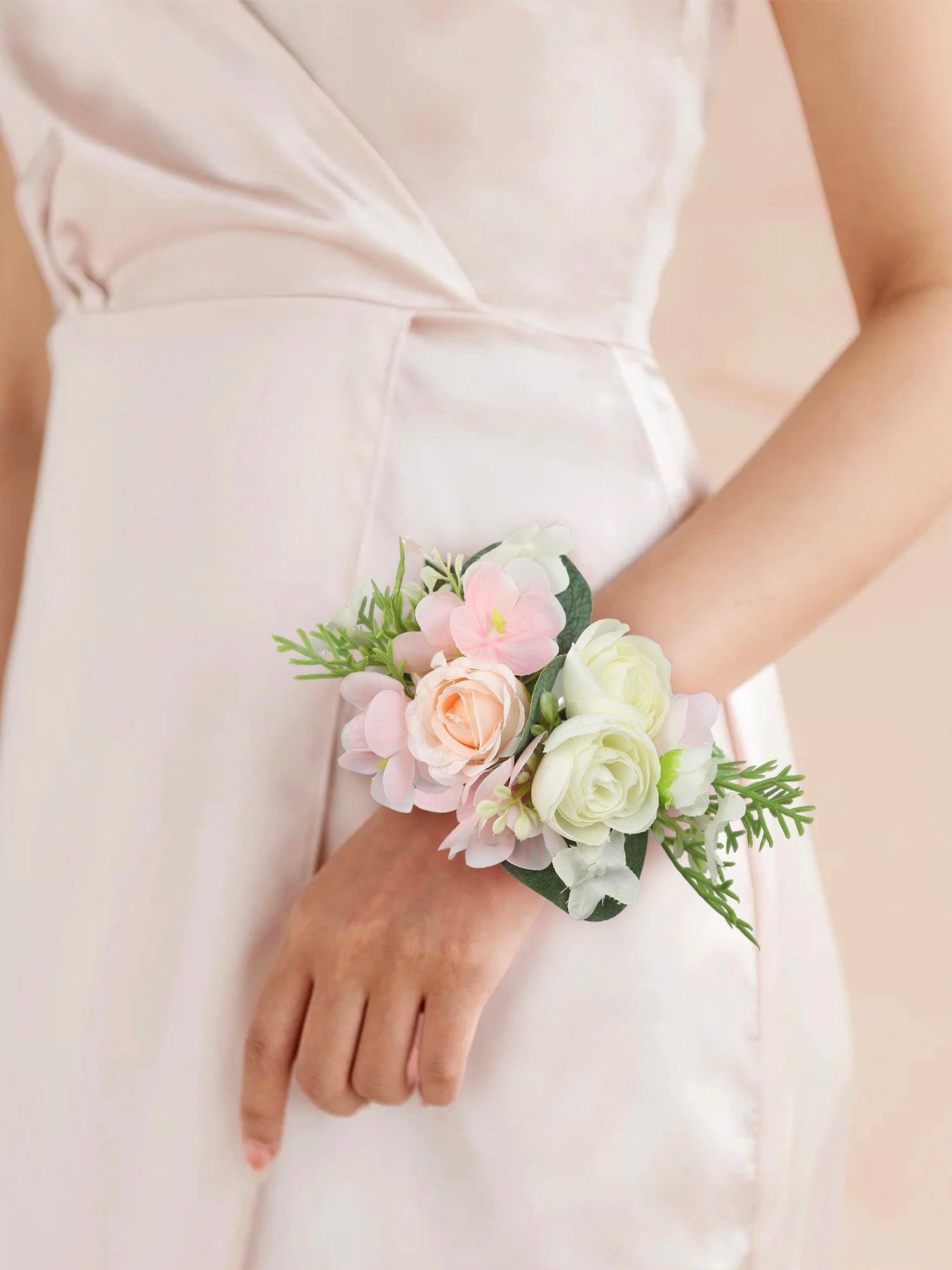 Corsage and Boutonniere Set Pink Hydrangea & Rose - Rinlong Flower