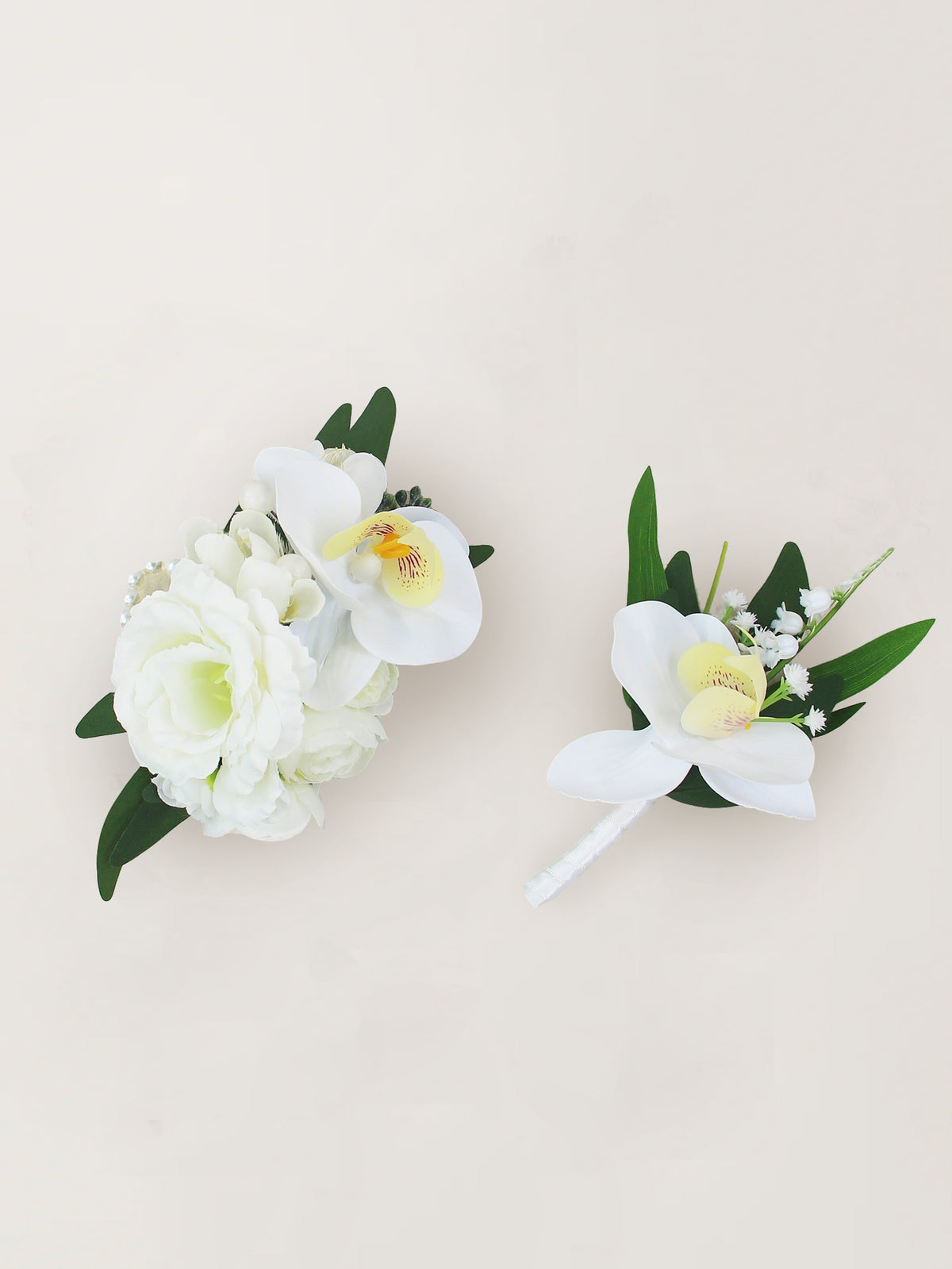 Corsage and Boutonniere Set White Orchid - Rinlong Flower