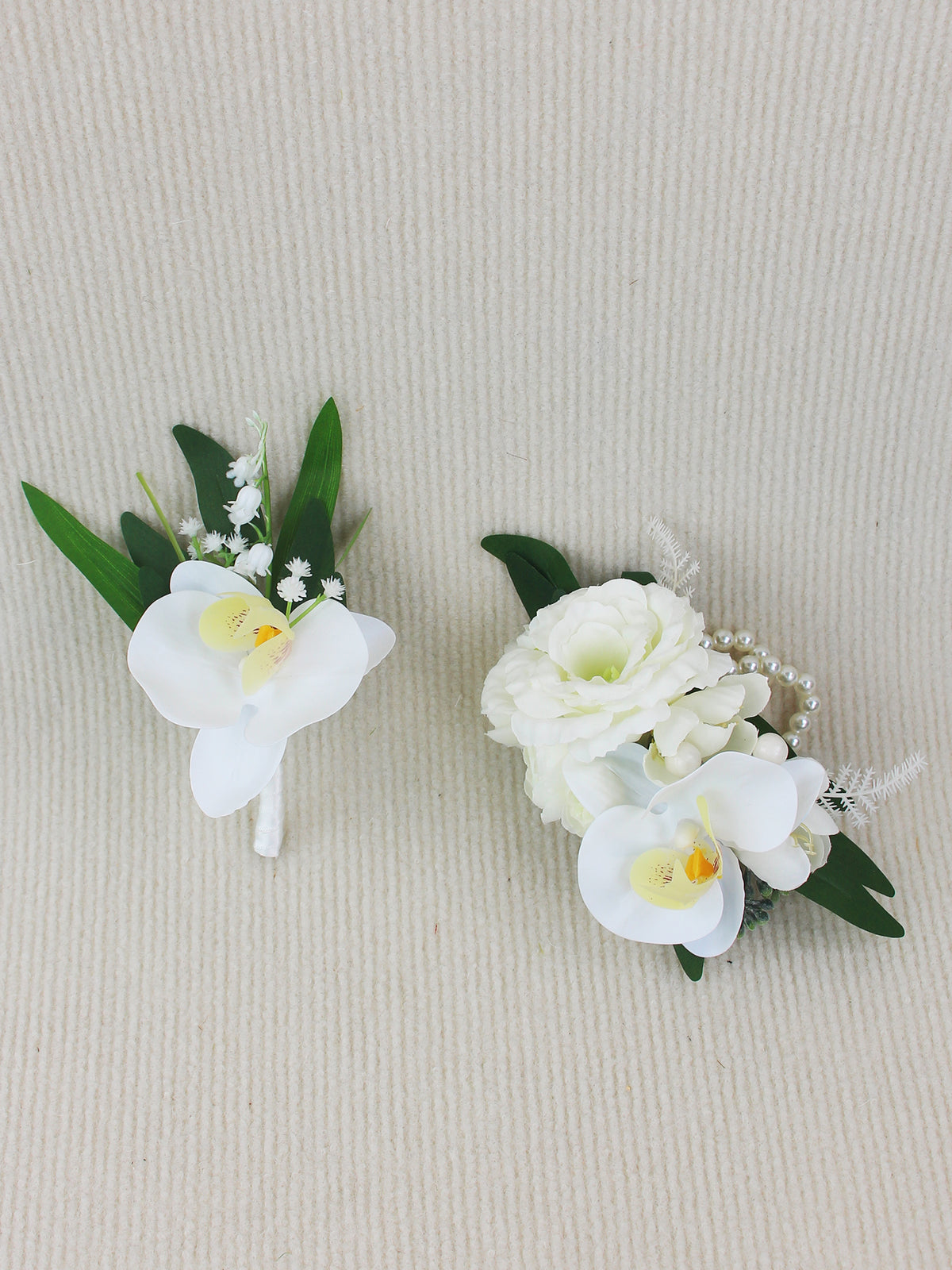 Corsage and Boutonniere Set White Orchid - Rinlong Flower