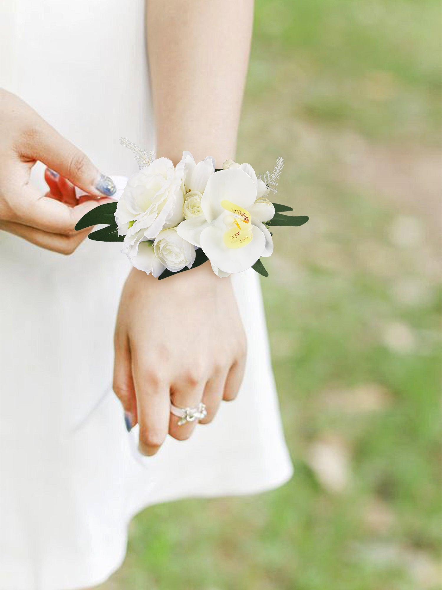 White Orchid Wrist Corsage