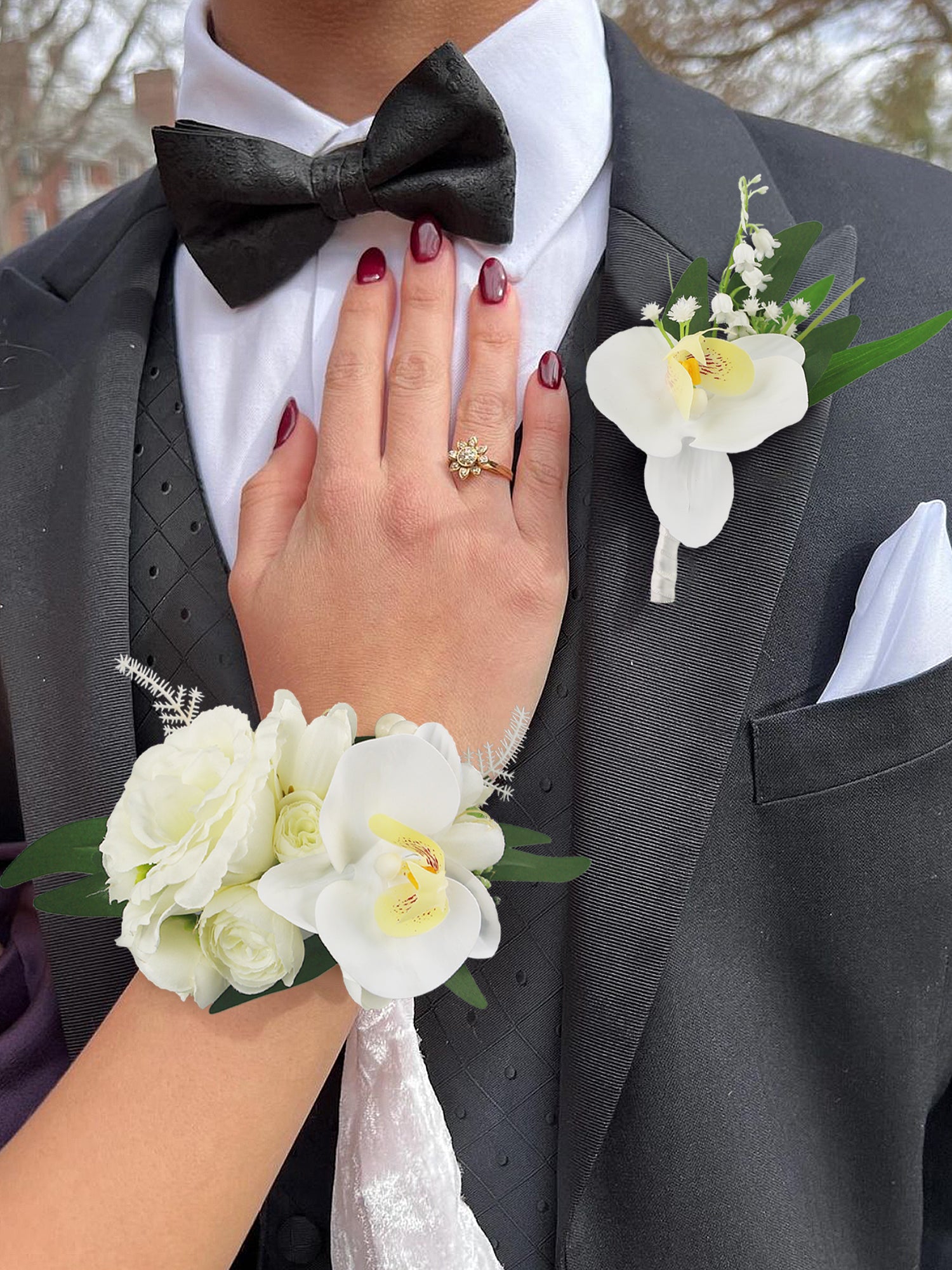 Boutonniere White Orchid