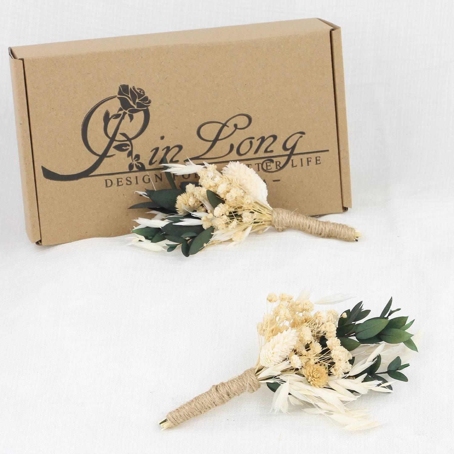 6Pcs Dried Flower Boutonnieres - Rinlong Flower