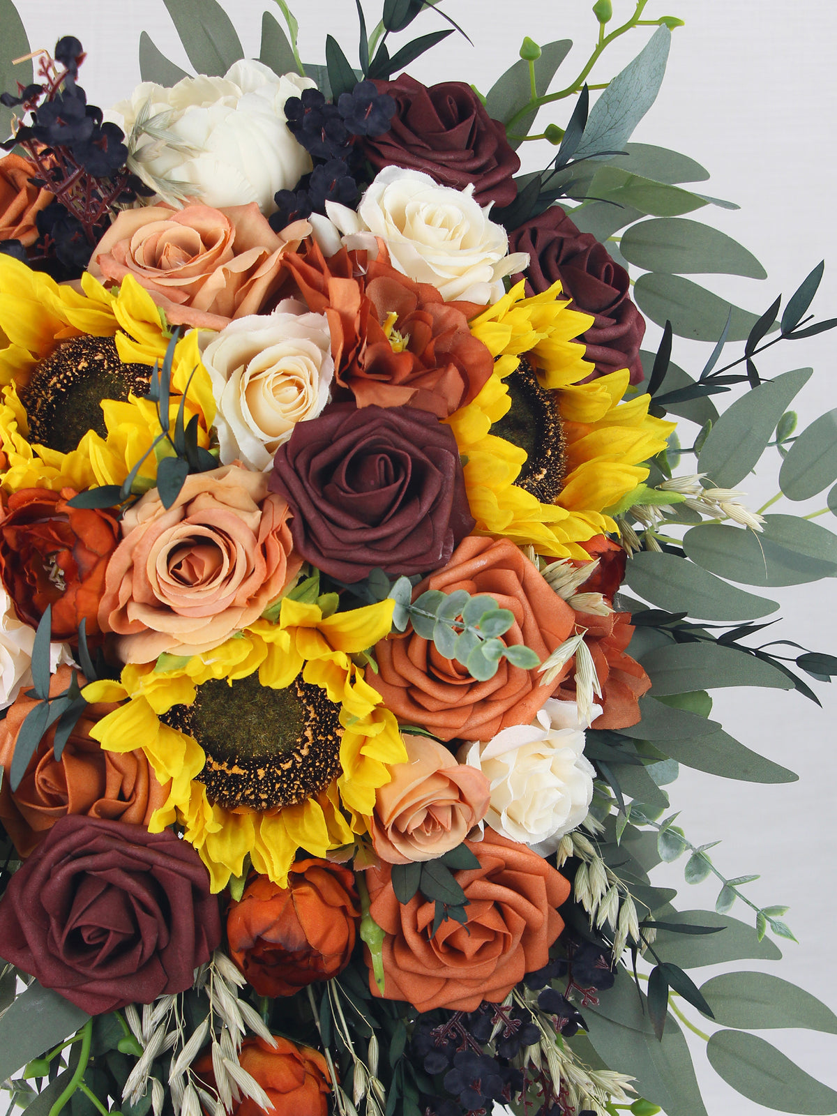 13 inch wide Sunflowers Terracotta Cascading Bridal Bouquet - Rinlong Flower