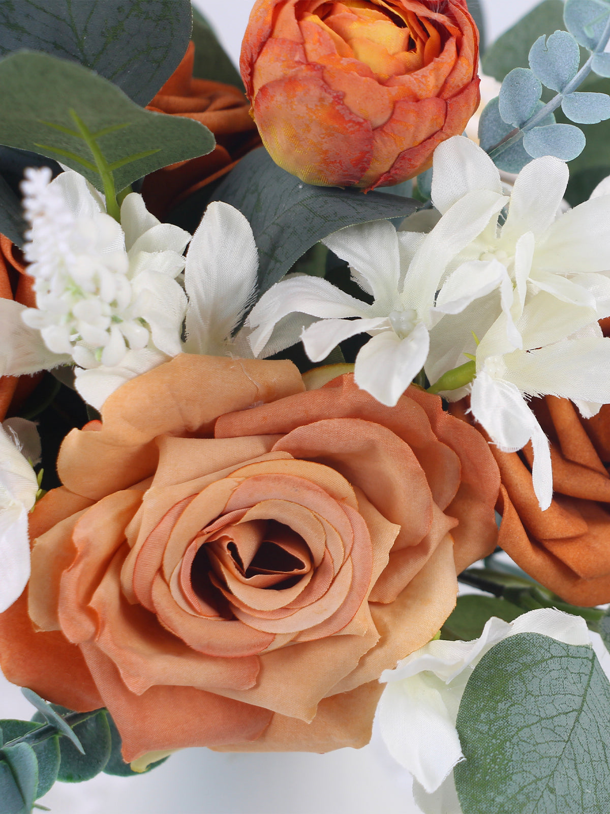 10.2 inch wide Burnt Orange Bridesmaid Bouquet - Rinlong Flower