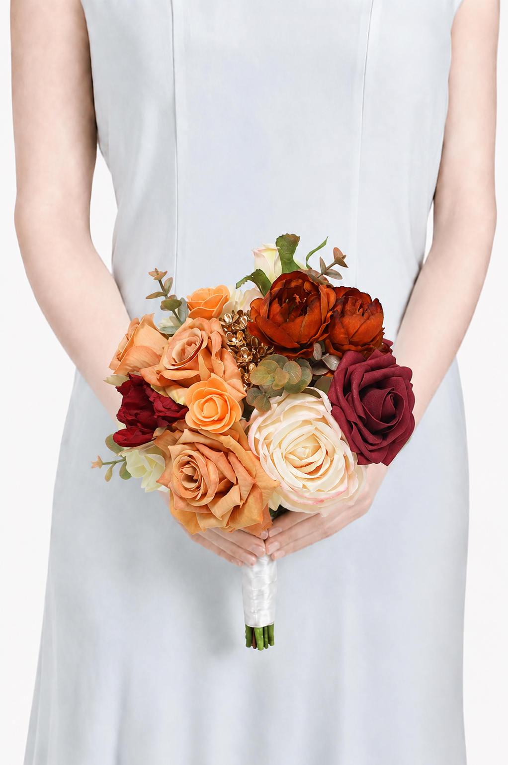 7.8 inch wide Rounded Terracotta Bridesmaid Bouquet - Rinlong Flower