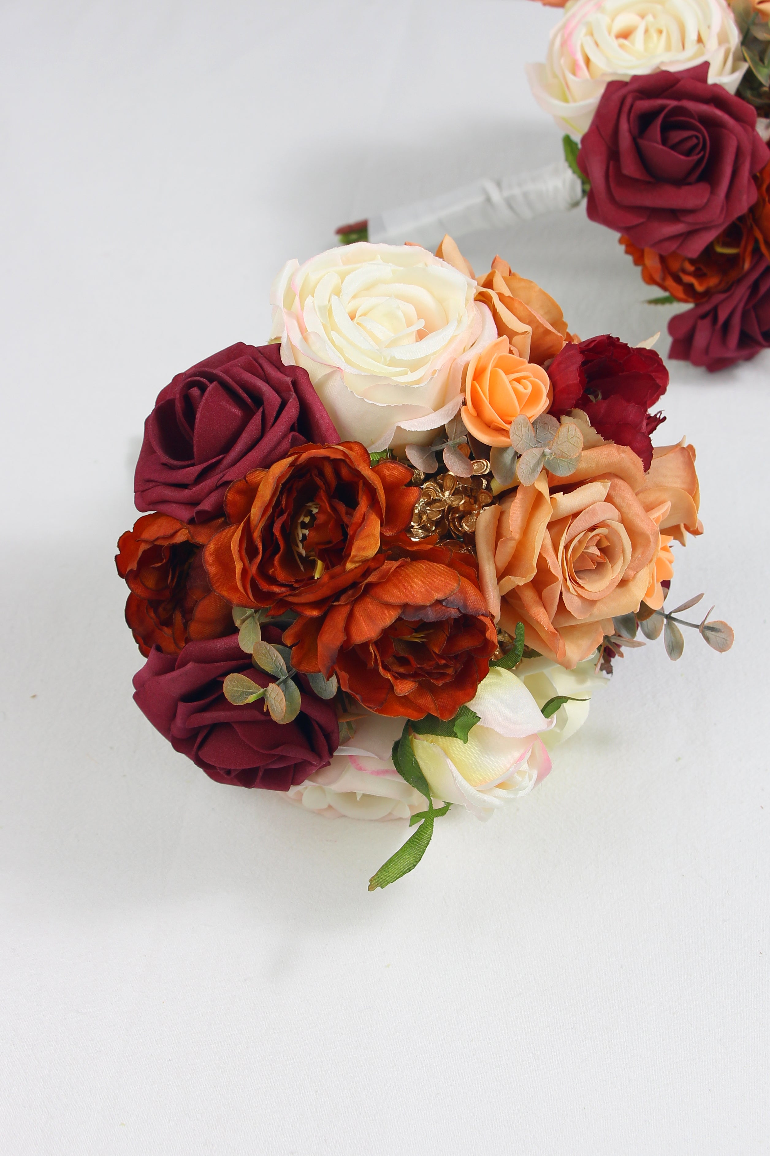 7.8 inch wide Rounded Terracotta Bridesmaid Bouquet - Rinlong Flower