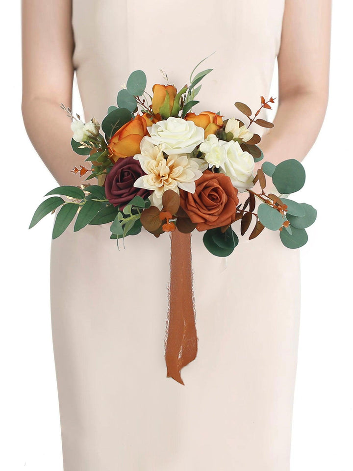 11.4 inch wide Terracotta Bridesmaid Bouquet