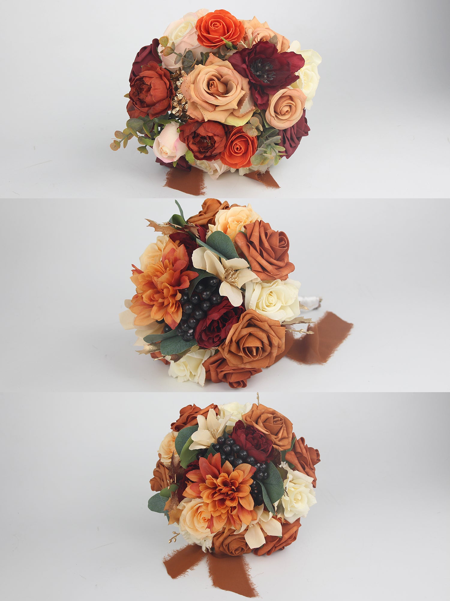 7.8 inch wide Rounded Terracotta Bridesmaid Bouquet
