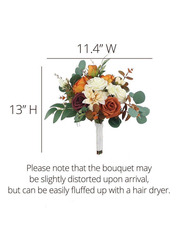 11.4 inch wide Terracotta Bridesmaid Bouquet - Rinlong Flower