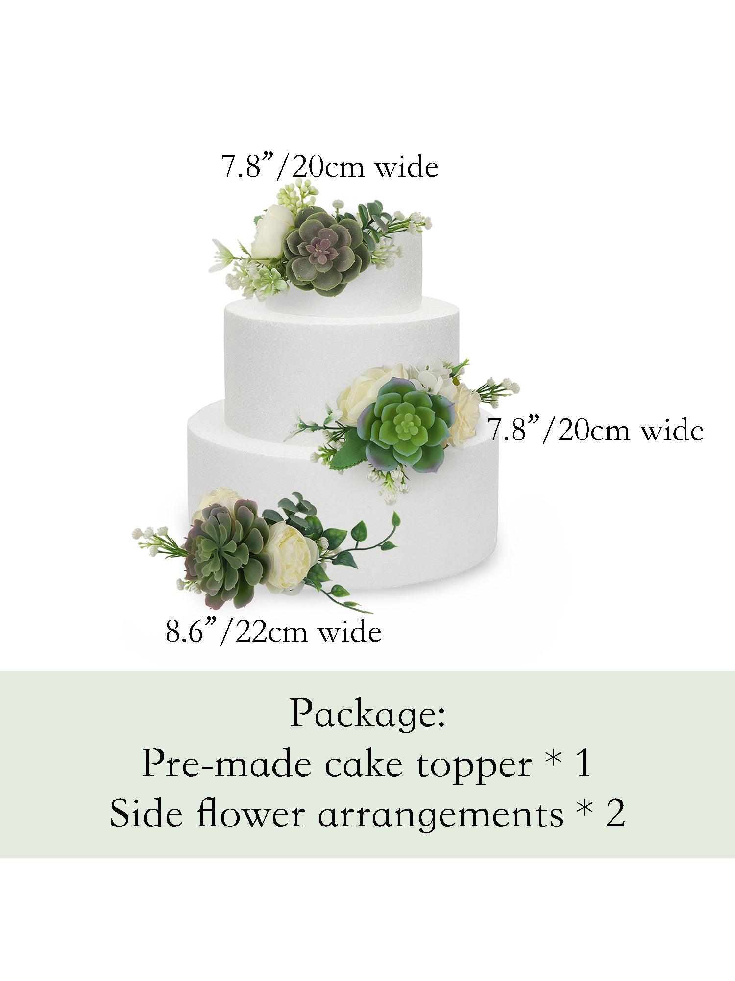 3Pcs Succulents Cake Decorating Flowers Set - Rinlong Flower
