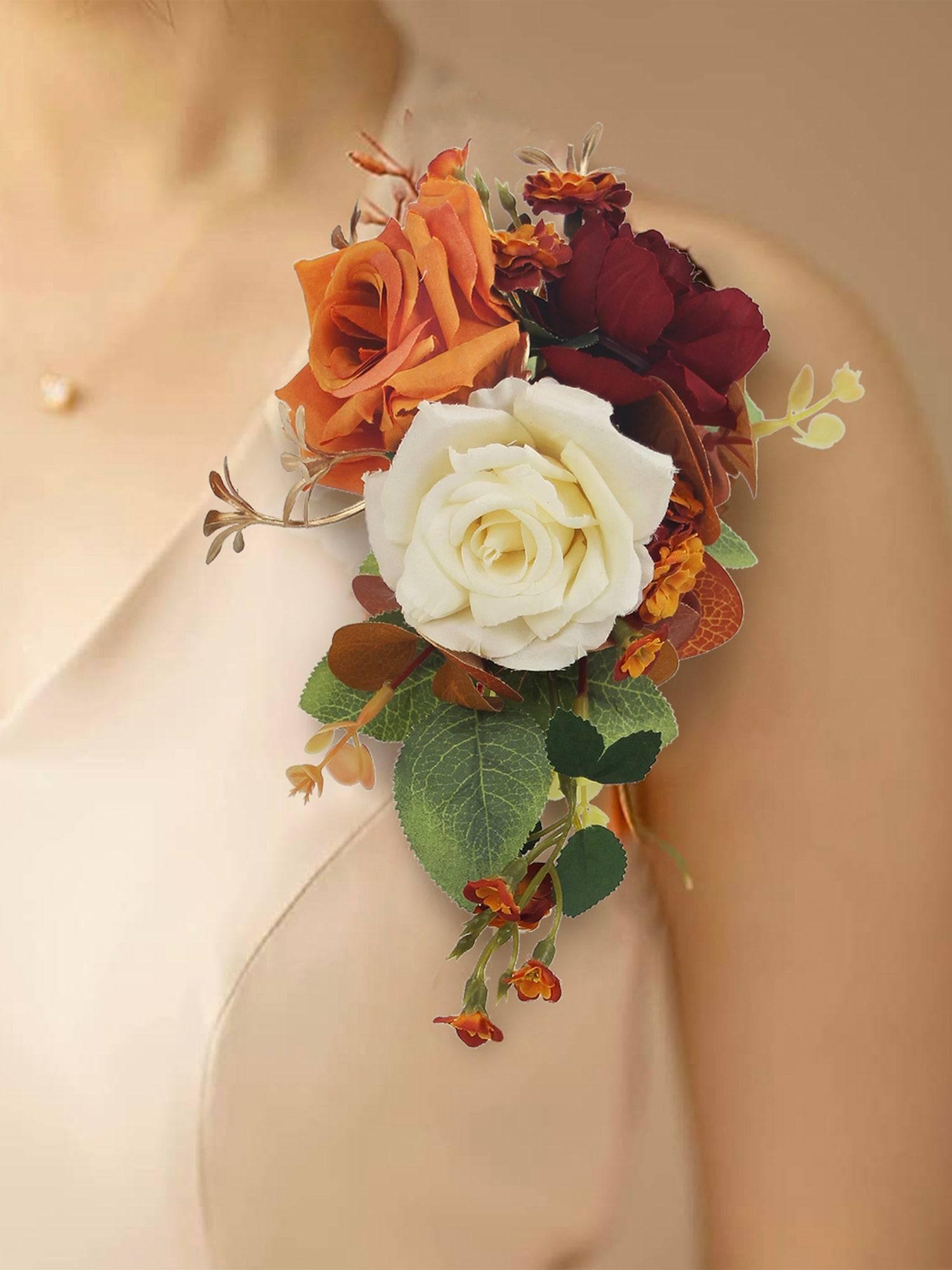 Burnt Orange Shoulder Corsage - Rinlong Flower