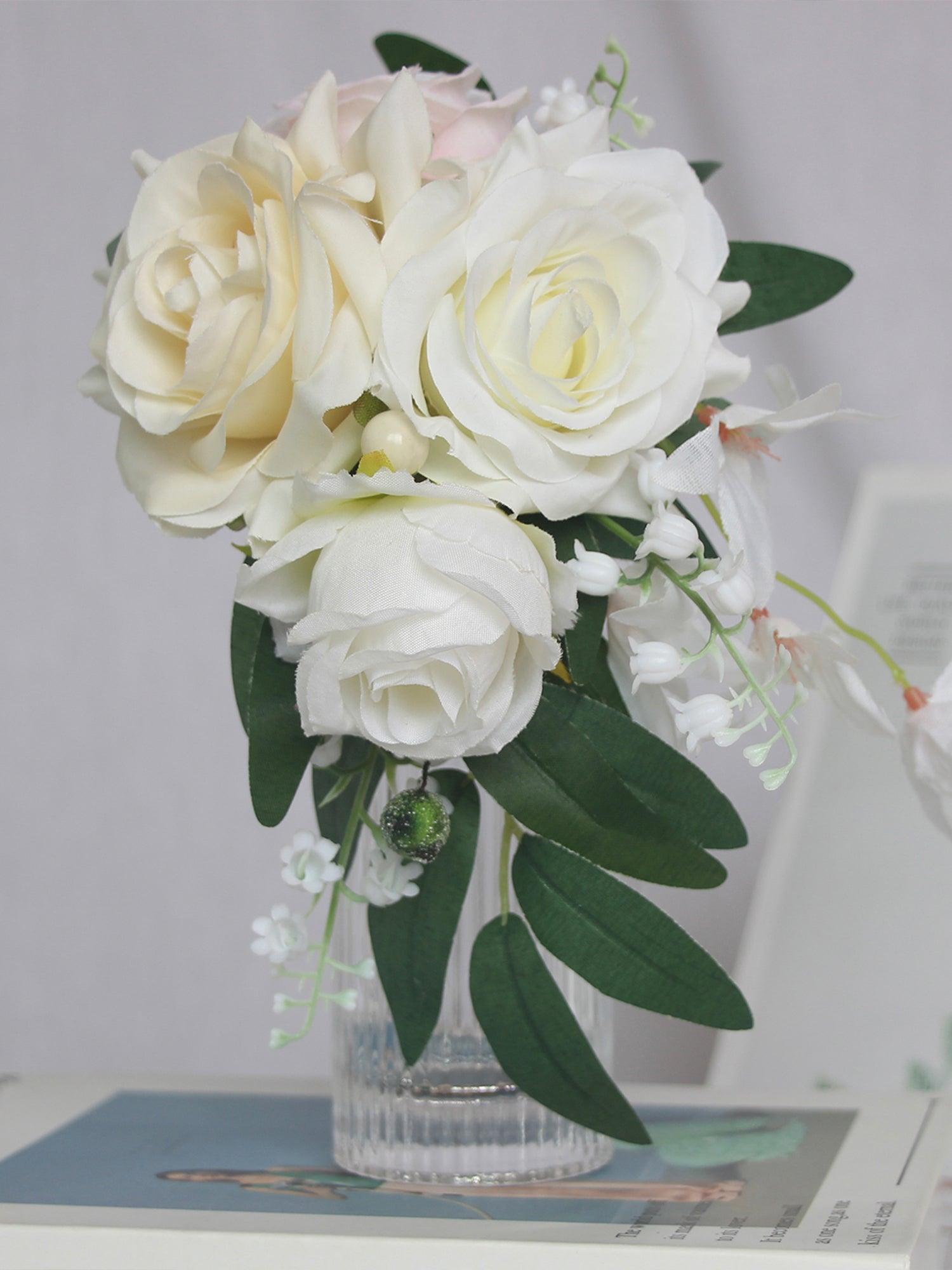 White and Sage Shoulder Corsage - Rinlong Flower