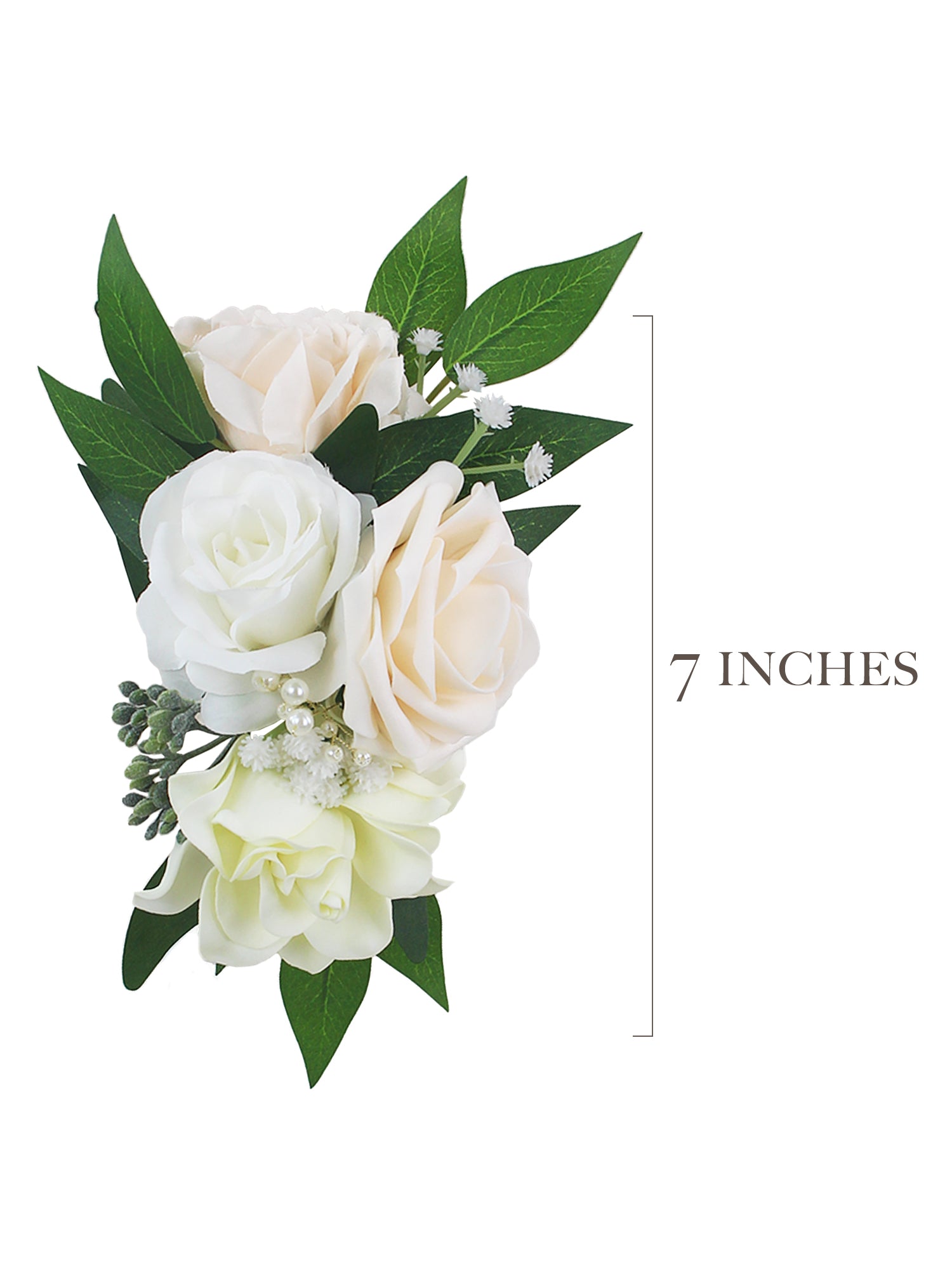 White & Champagne Shoulder Corsage