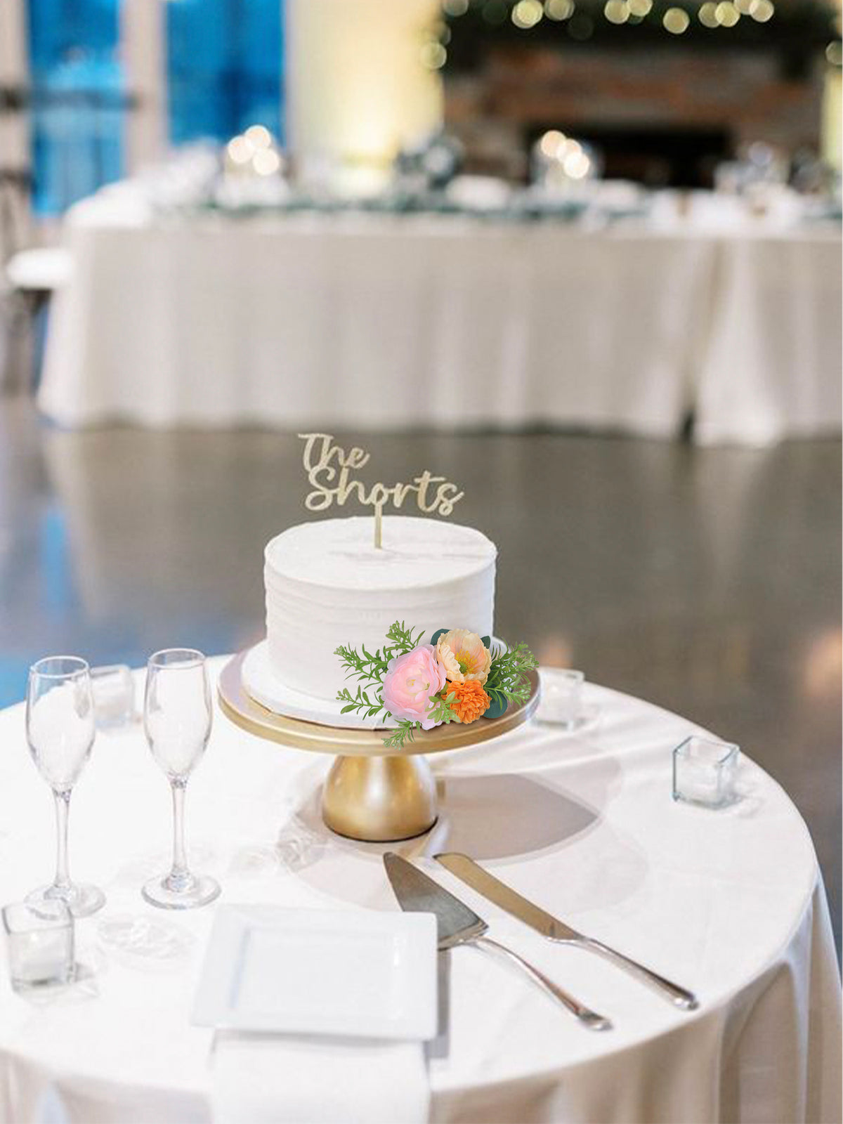 2Pcs Blush & Apricot Cake Flowers Set - Rinlong Flower