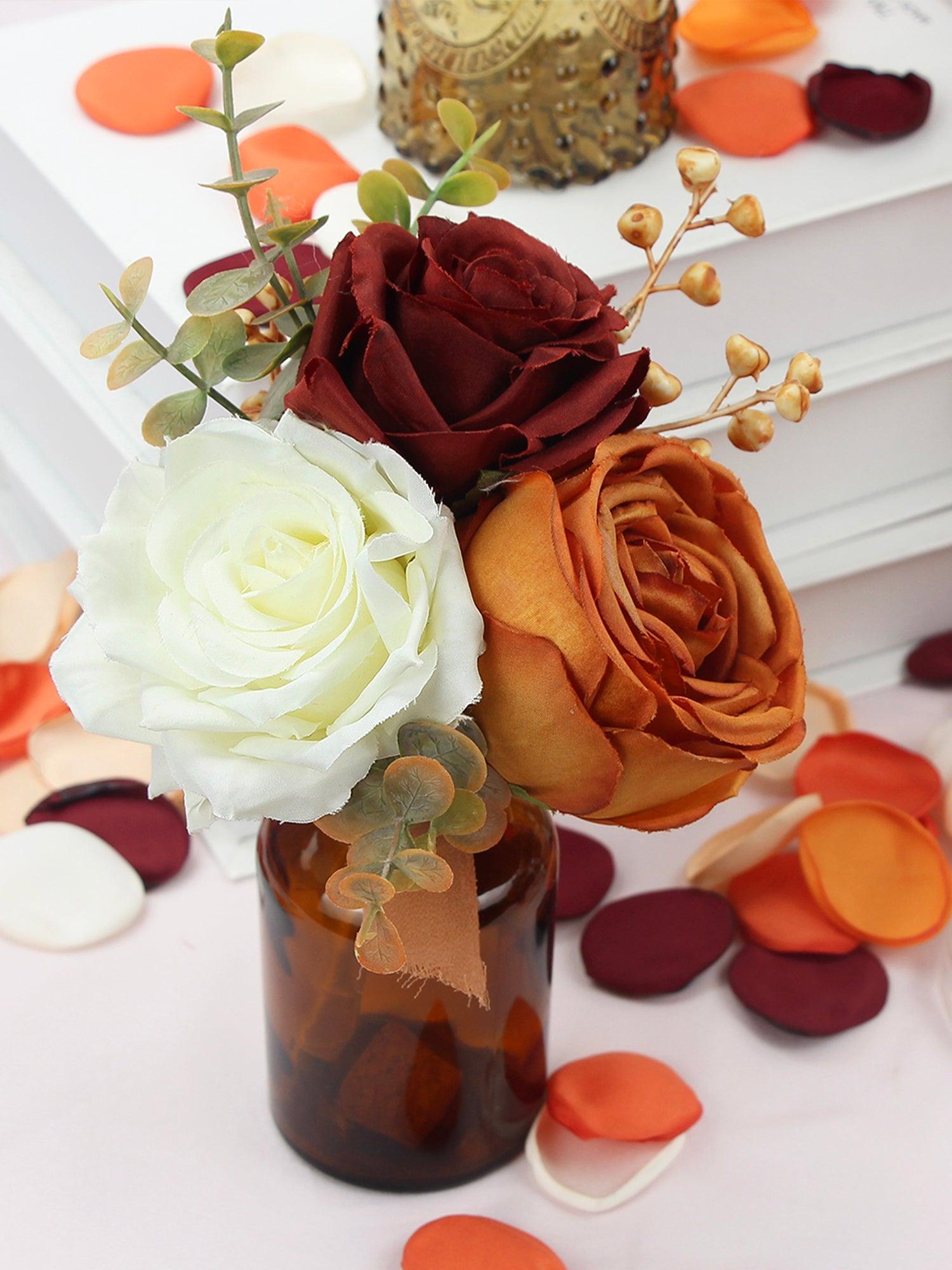6Pcs Burnt Orange Flower Centerpieces - Rinlong Flower